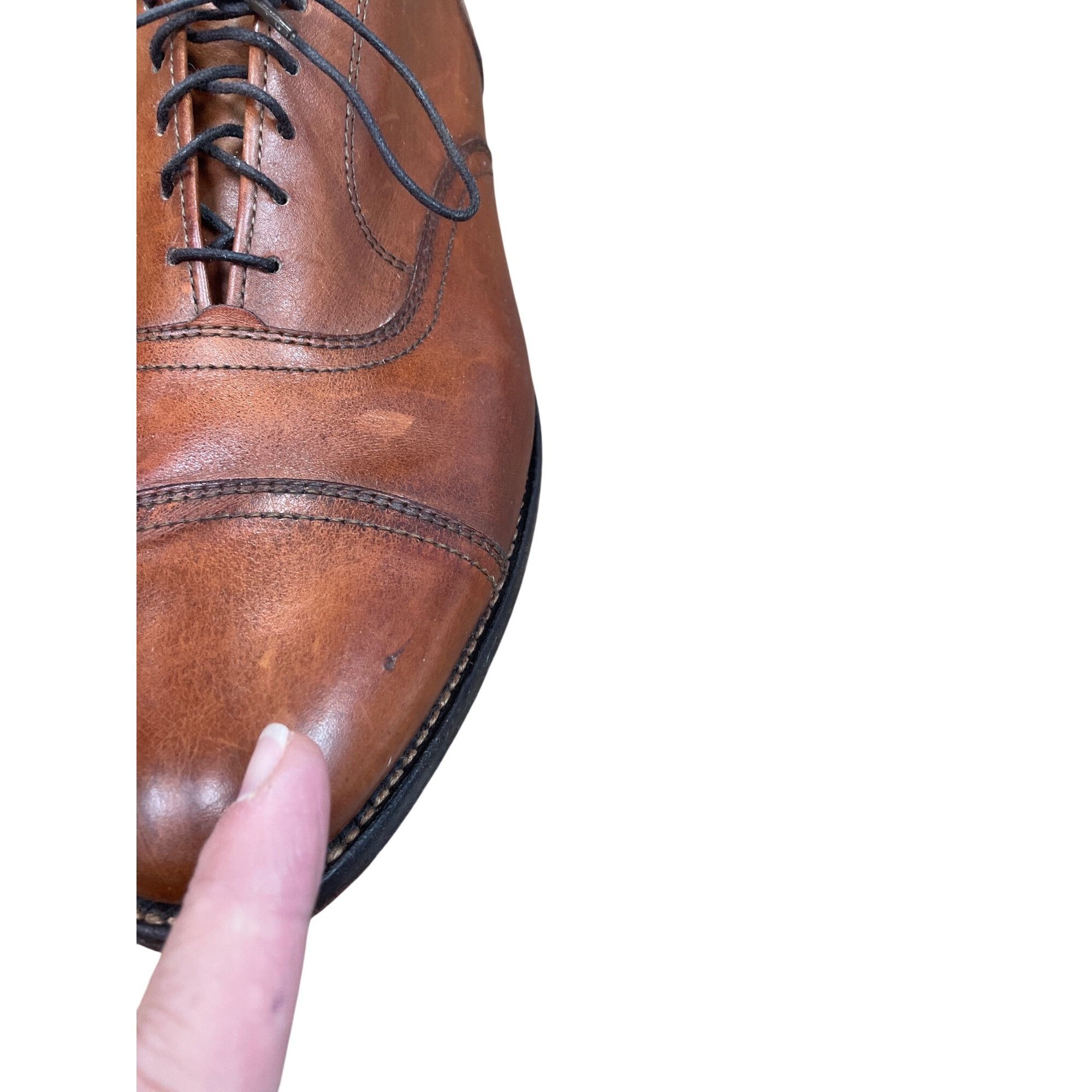 Allen Edmonds Allen Edmonds Brookwood mens brown leather cap toe oxford sh Size US 13 / EU 46 - 15 Thumbnail
