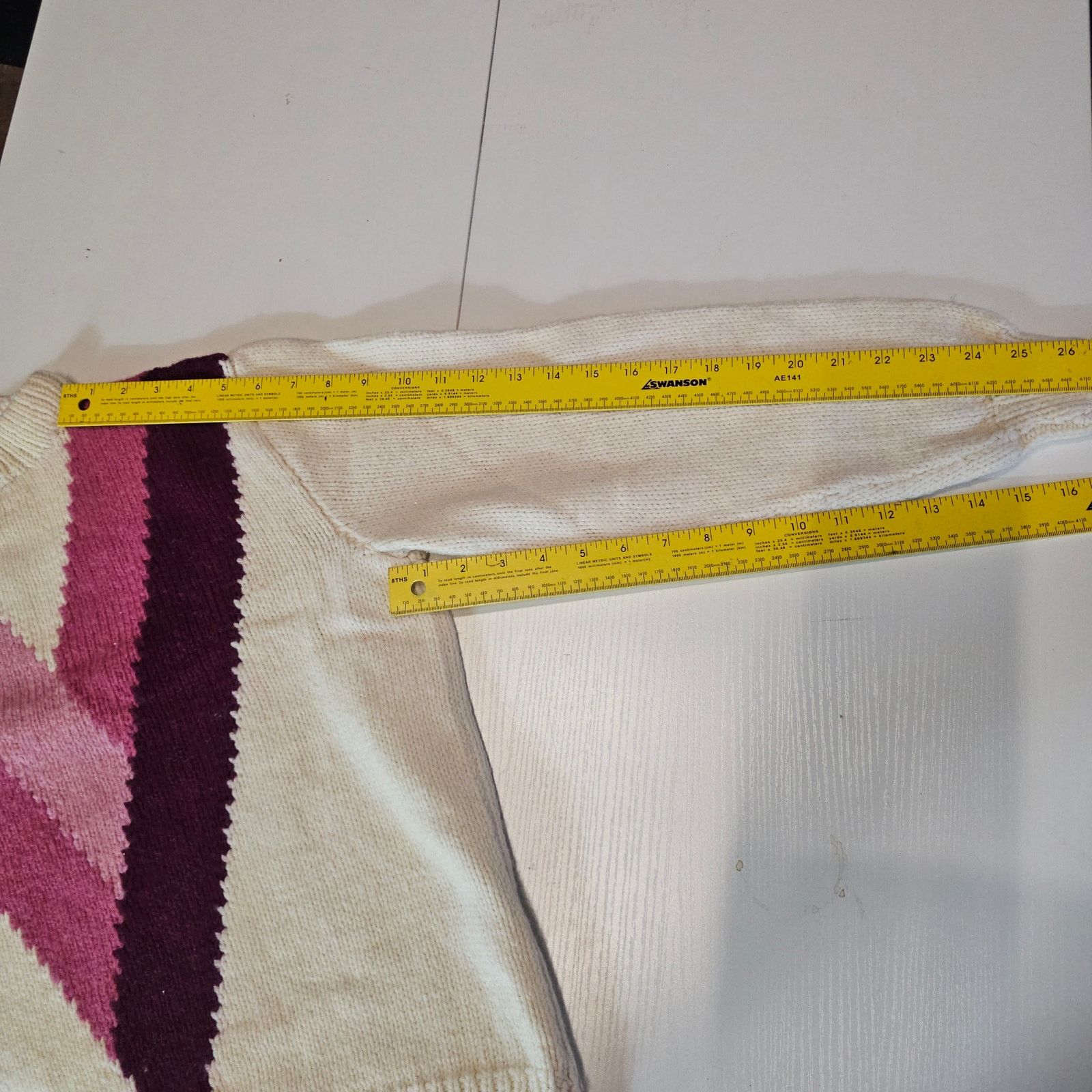 Vintage Vintage 70s Wool Ski Sweater Beige Pink Cabincore S 3848 Size S / US 4 / IT 40 - 5 Thumbnail