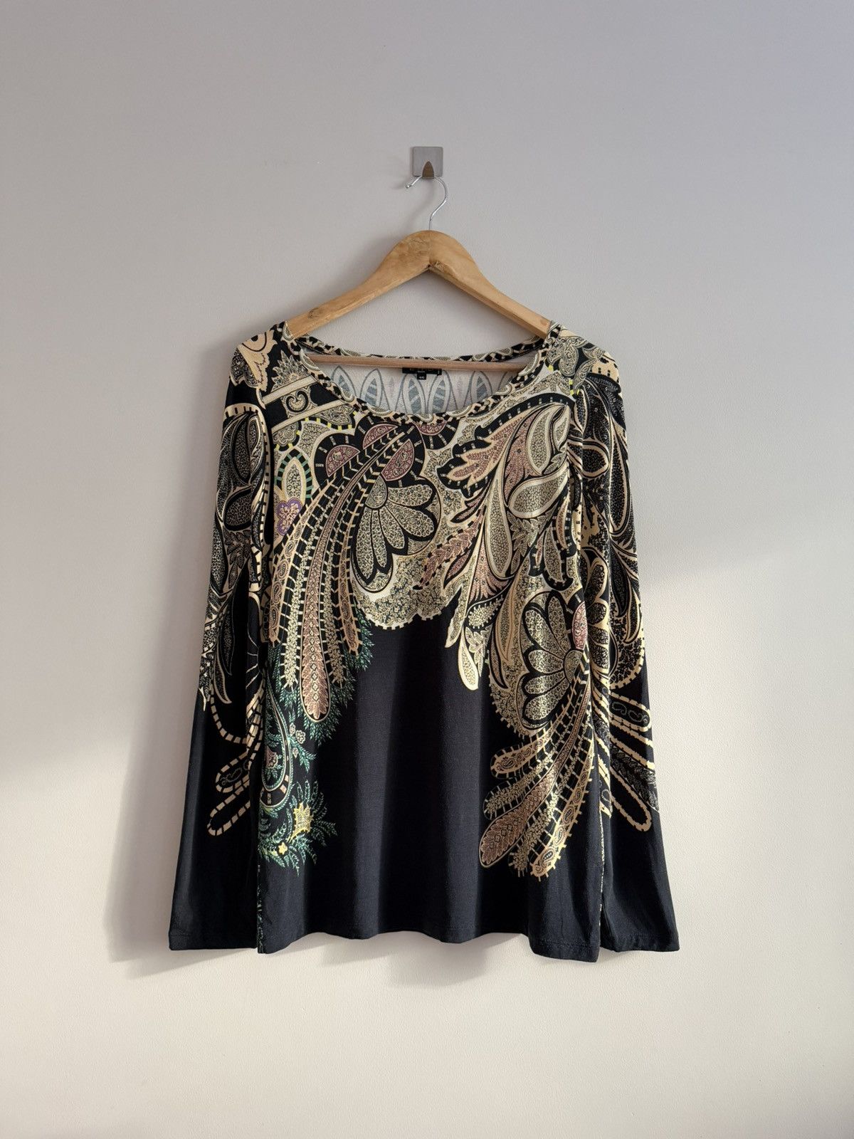 Etro Paisley Print Long Sleeve Top Made in Italy