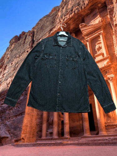 Allsaints vintage denim jacket black Allsaints Y2K Streetwear Size US XL / EU 56 / 4 - 1 Thumbnail