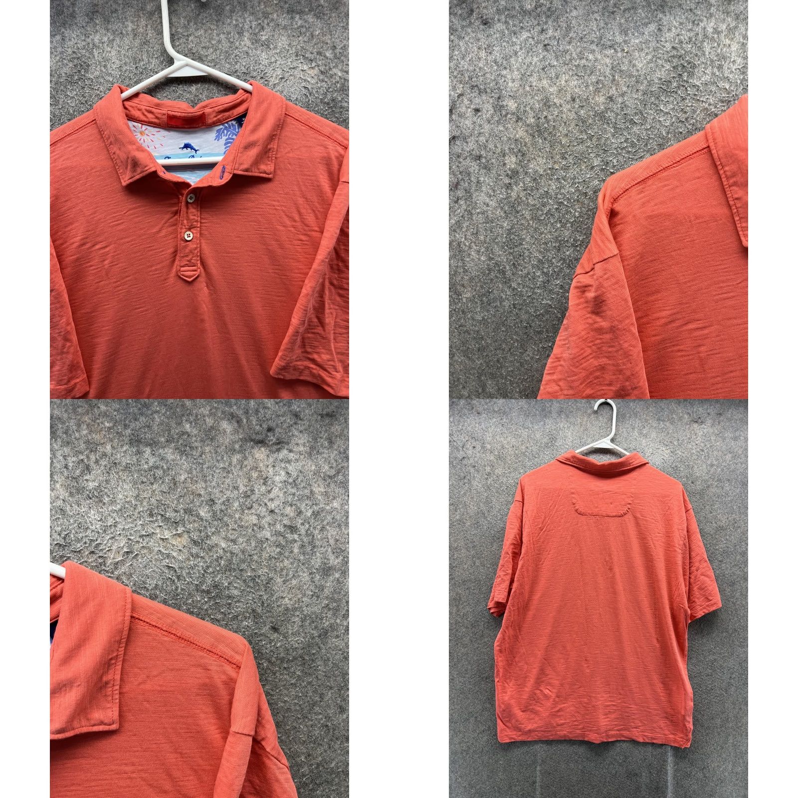 Tommy Bahama Tommy Bahama Polo Shirt Mens XL Orange Solid Pima Cotton Short Sleeve Casual Beach Size US XL / EU 56 / 4 - 8 Thumbnail