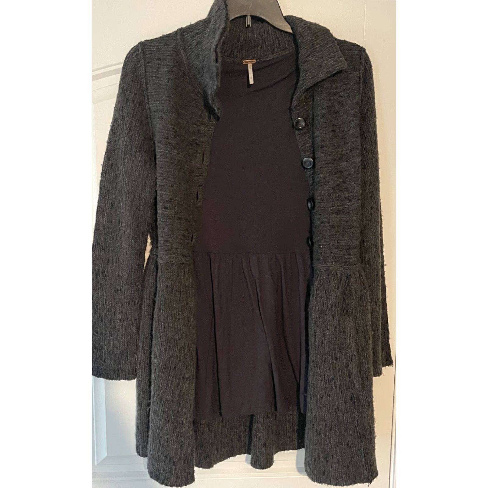 Free People FREE PEOPLE Chunky Knit Cardigan Sweater Women Medium Gray Wool Blend Size M / US 6-8 / IT 42-44 - 5 Thumbnail