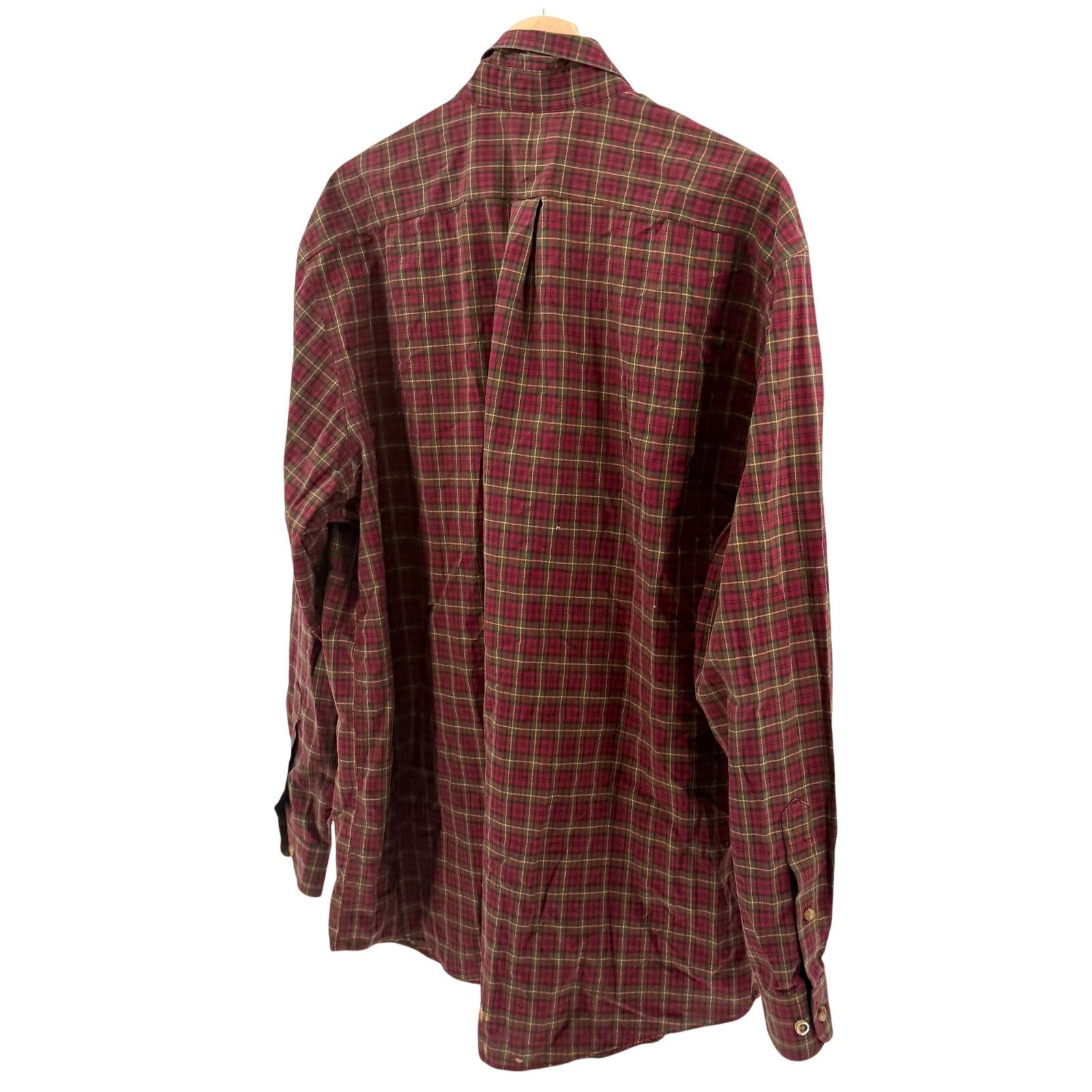L.L. Bean Vintage Y2K Red Olive Green Plaid 100% Cotton Workshirt Size US XL / EU 56 / 4 - 5 Thumbnail