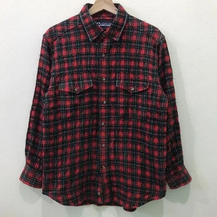 Vintage Japanese Brand Musshu Plaid Tartan Flannel Shirt Size US L / EU 52-54 / 3 - 2 Thumbnail