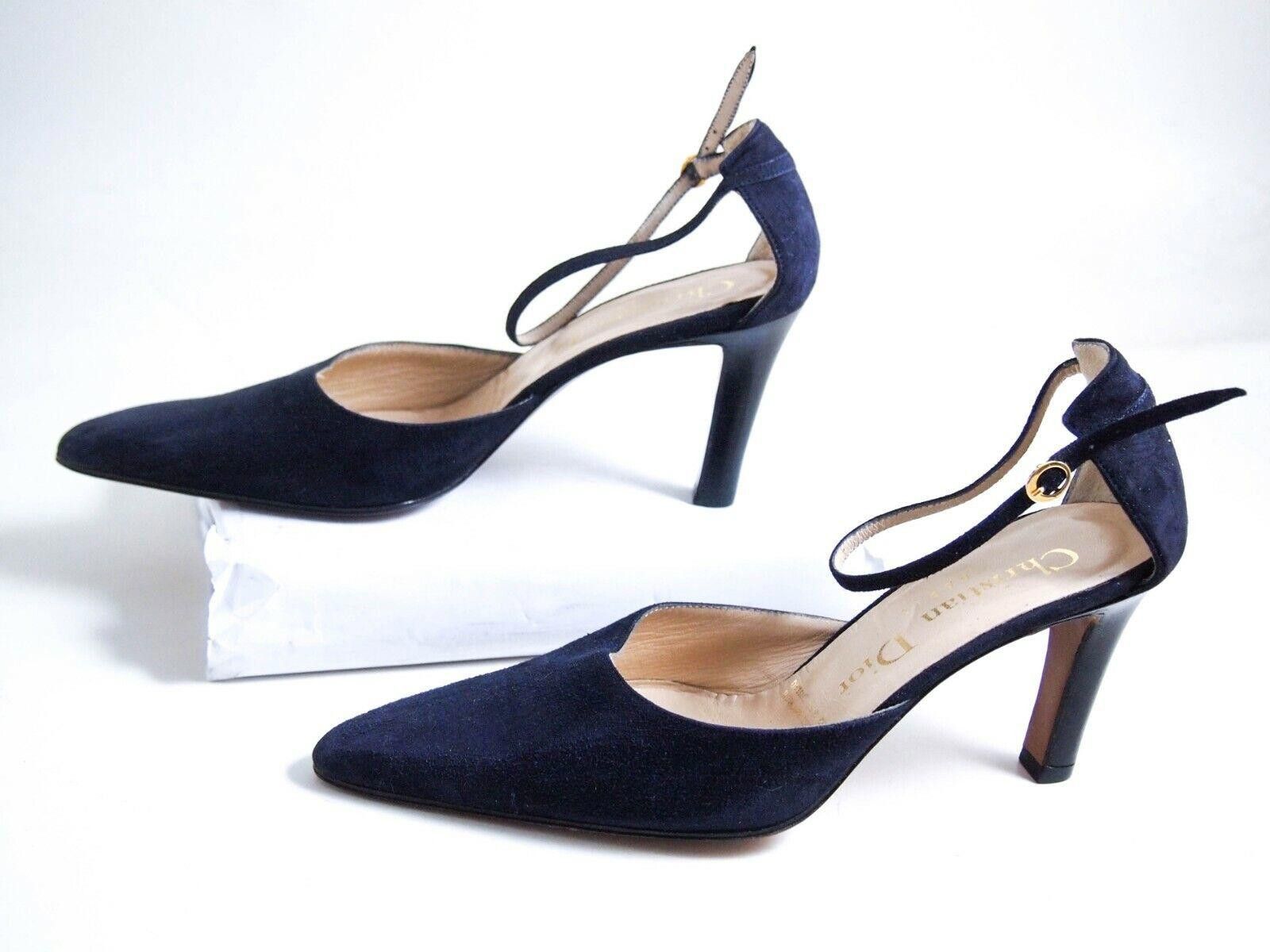 Dior Christian Dior Heels Sandals Blue Suede Womens US 5 EU 35.5 Size US 5 / IT 35 - 4 Thumbnail