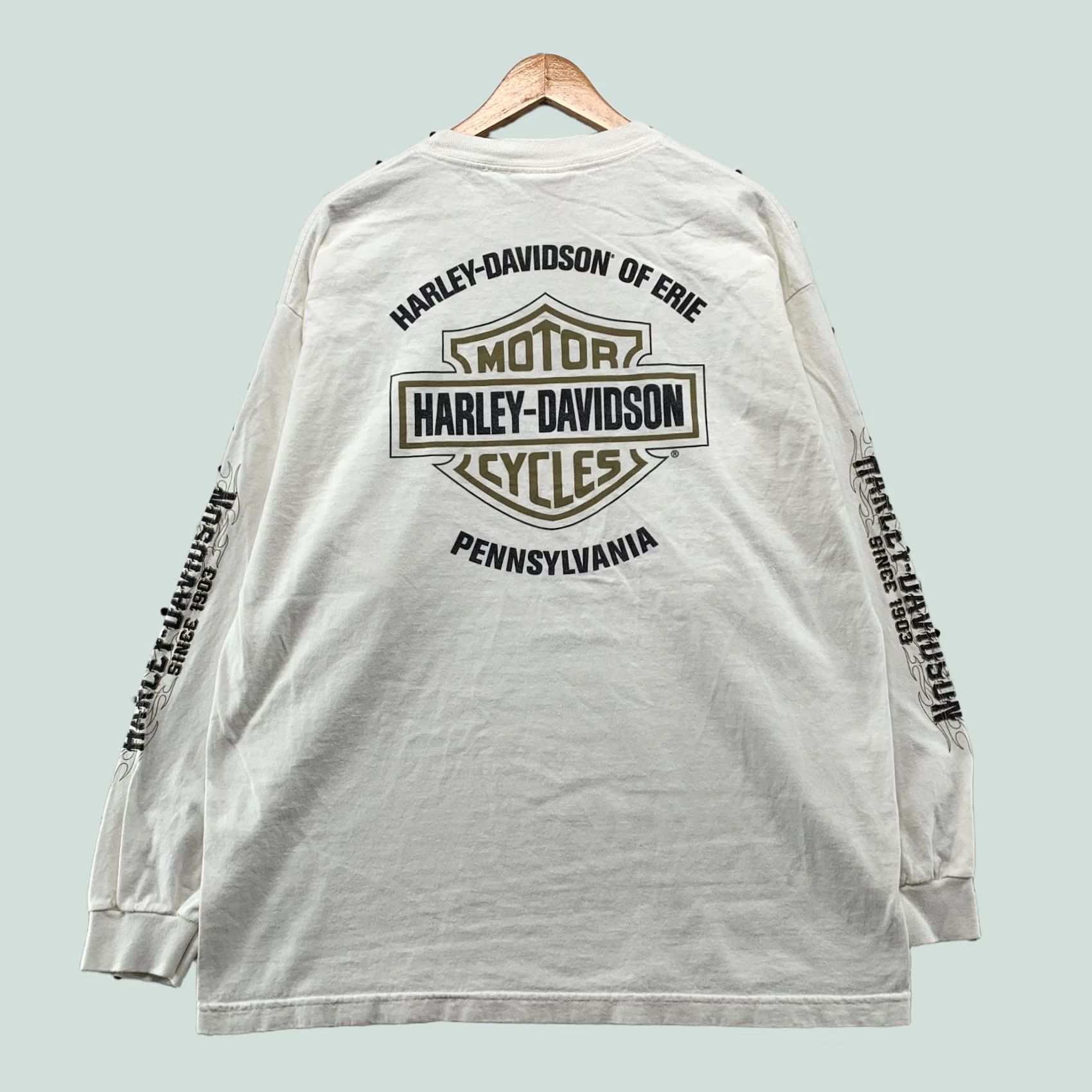 Harley Davidson Harley-Davidson Long Sleeve Shirt Mens XL White Live Free Ride Free Motorcycle Size US XL / EU 56 / 4 - 1 Thumbnail