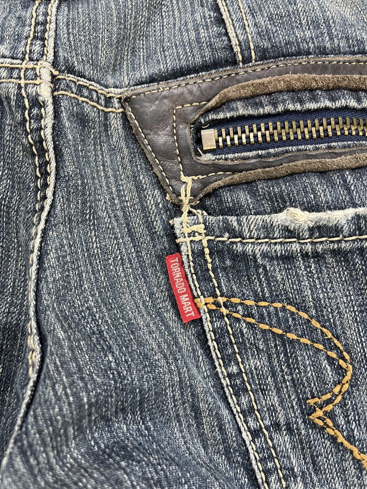 Tornado Mart 2000s Tornado Mart Distressed Flared Jeans Lgb Bondage Style Size US 34 / EU 50 - 18 Thumbnail