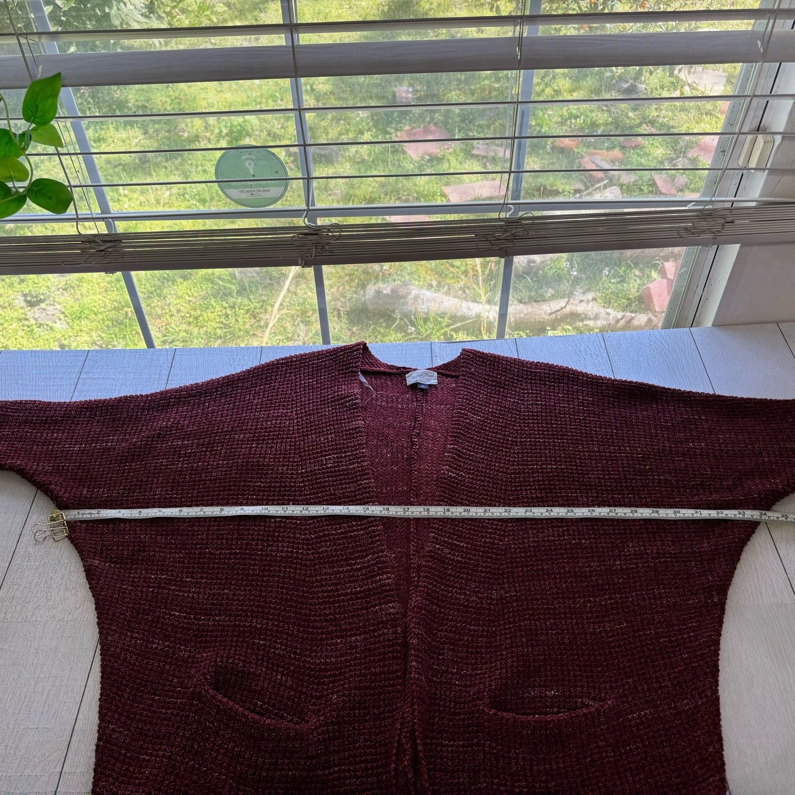 Other Universal Thread Burgundy Open Front Cardigan Cozy Layer Size M / US 6-8 / IT 42-44 - 7 Thumbnail