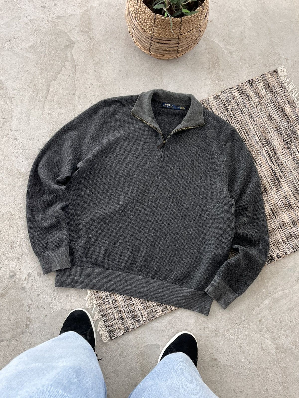 Polo Ralph Lauren Vintage Polo Ralph Lauren Grey Wool Zip Sweater Avantgarde Size US XXL / EU 58 / 5 - 1 Thumbnail