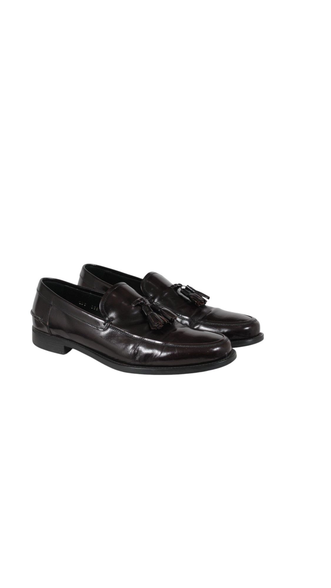 Tassel Loafers Burgundy Red Leather - 02491