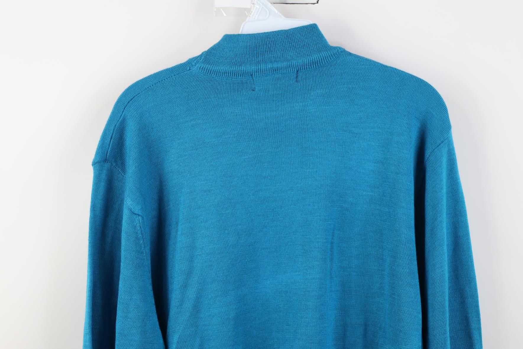 Vintage Deadstock Vintage 90s Y2K Streetwear Mock Neck Sweater Blue Size US M / EU 48-50 / 2 - 12 Thumbnail