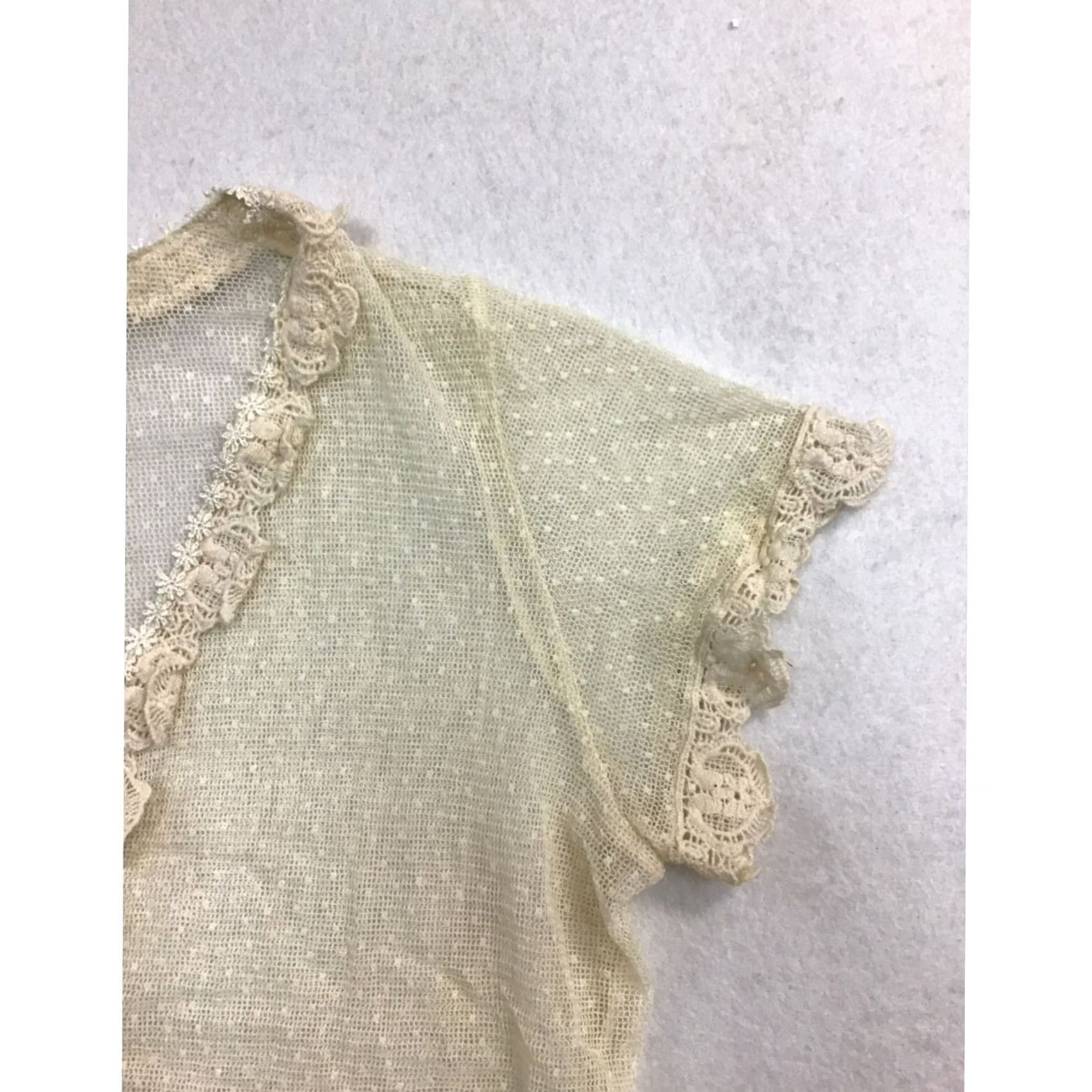 Vintage VINTAGE Ultra Pink Womens Cardigan Lace Ivory S/M Womens, Cardigan, Lace, Ivory, Size S/M, Pre-Owned Like New, 1960 Size S / US 4 / IT 40 - 3 Thumbnail