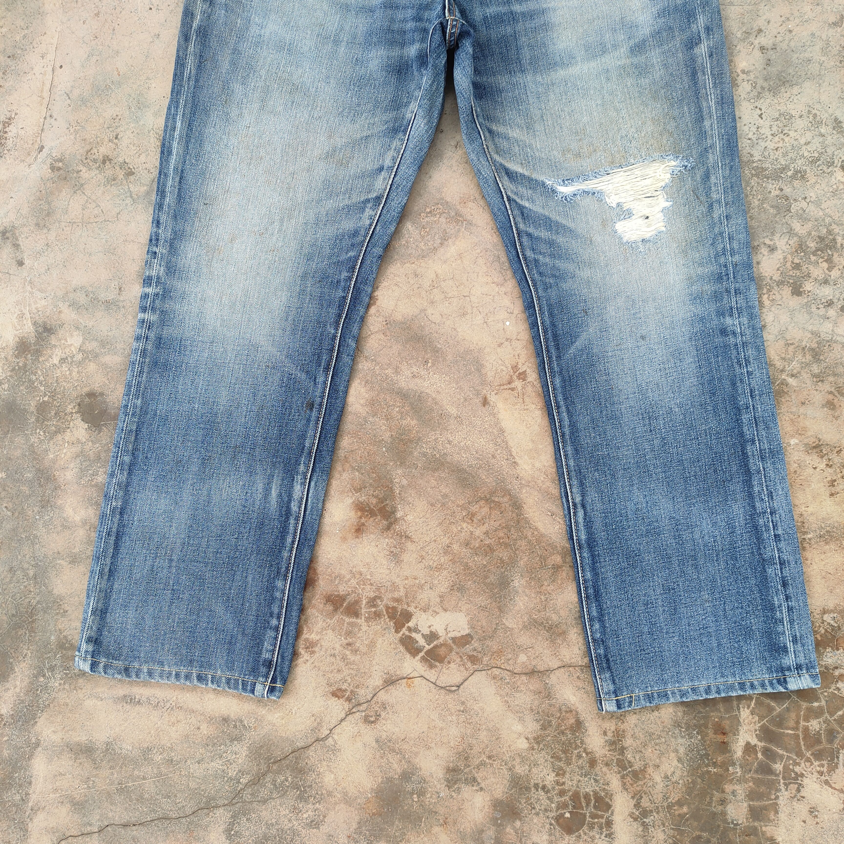 Japanese Brand × Jean × Vintage VINTAGE JAPANESE FADED RIPPED JEANS DENIM PANTS Size US 37 - 4 Thumbnail