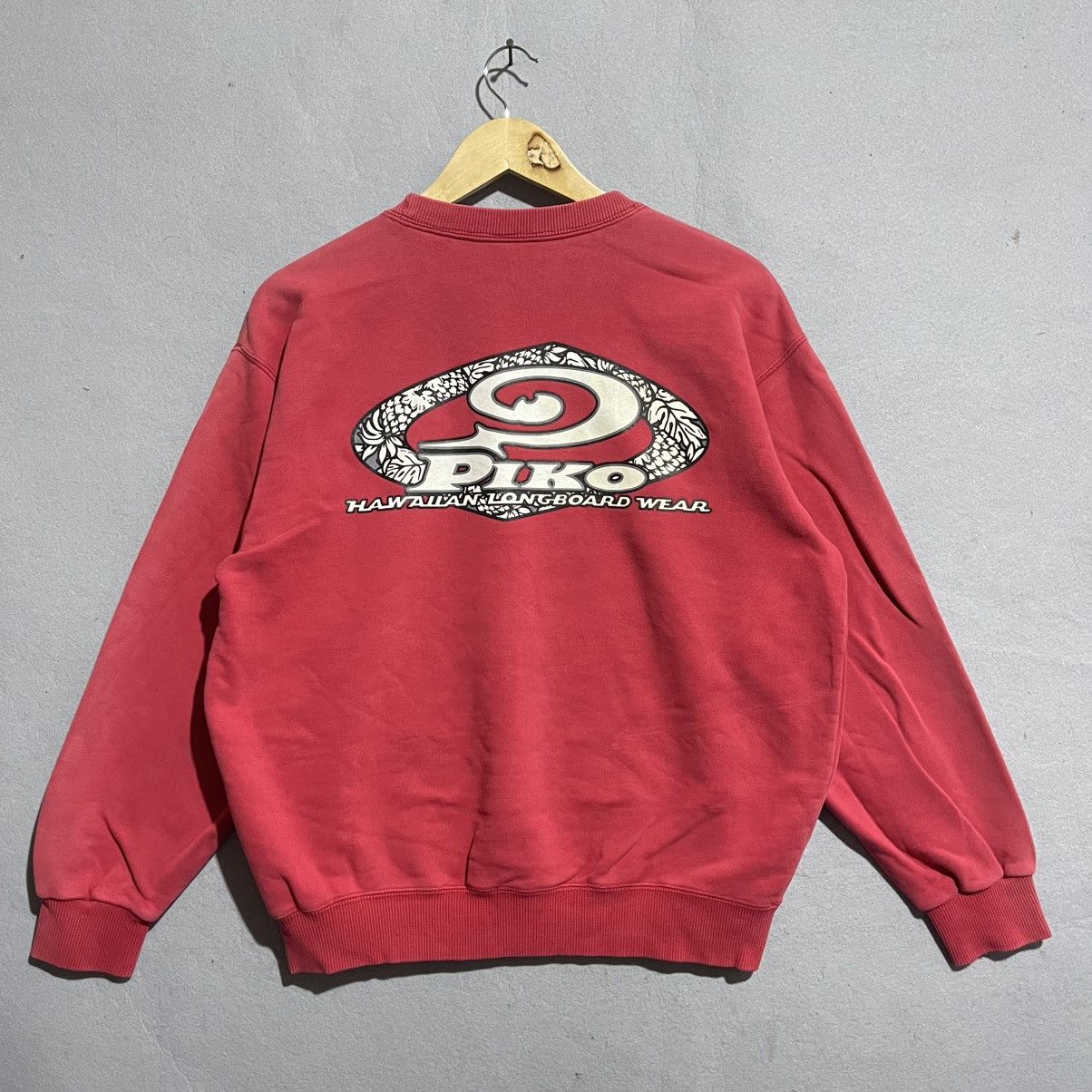 Vintage Vintage Piko Hawaiian Designed Wear Sweatshirt Red 90s Surf Size US XL / EU 56 / 4 - 1 Thumbnail