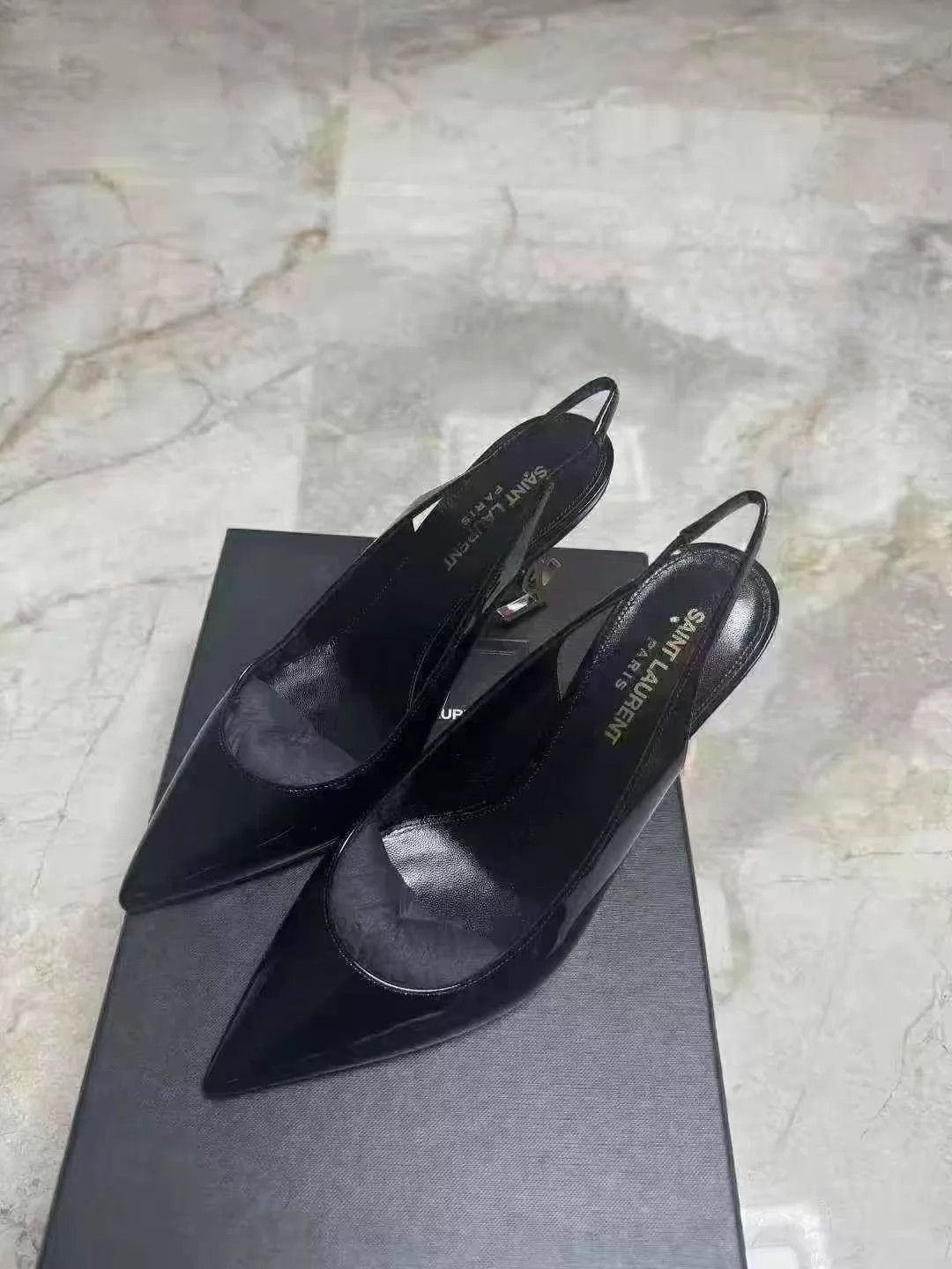 Yves Saint Laurent YSL Saint Laurent Black Satin Pumps Size 37 New Size US 6.5 / IT 36.5 - 1 Thumbnail
