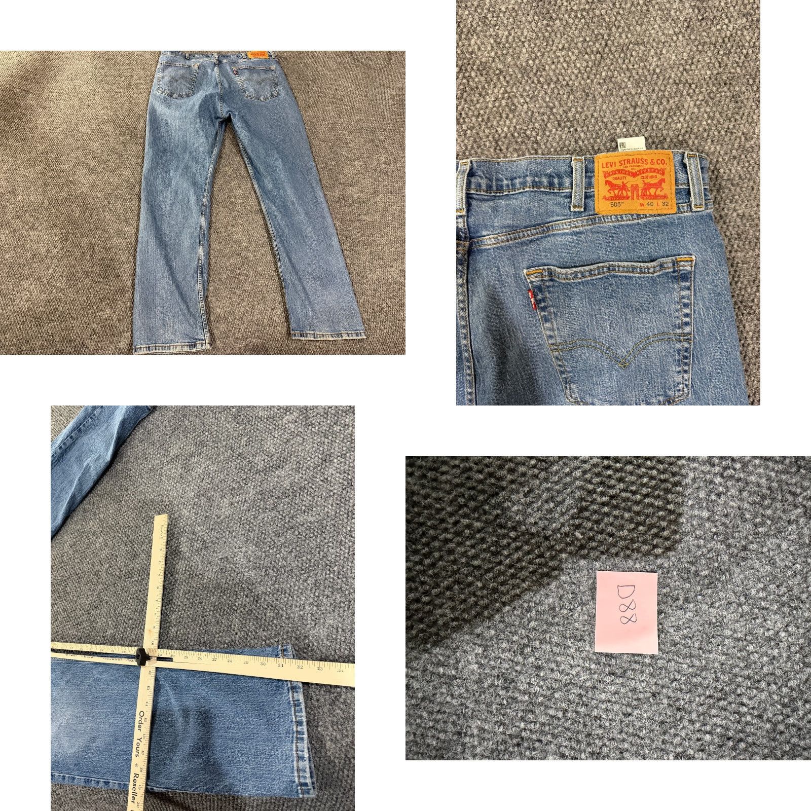 Levi's Levi's 505 Jeans Mens 40x32 Blue Denim Regular Fit Straight Leg Jeans 5-Pocket Logo Vintage No Size US 40 / EU 56 - 8 Thumbnail