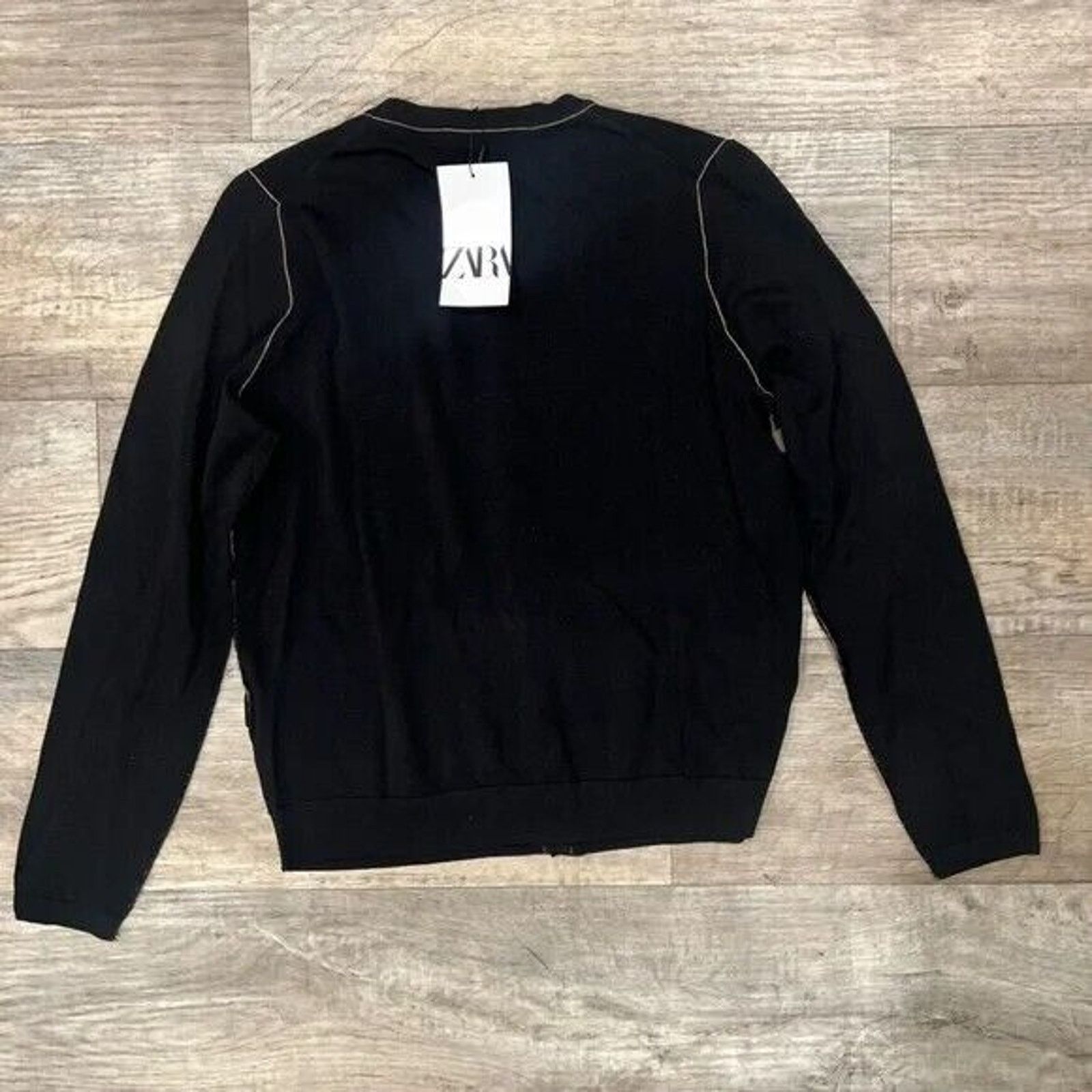 Zara ZARA Black Knit Cardigan Size L / US 10 / IT 46 - 12 Thumbnail