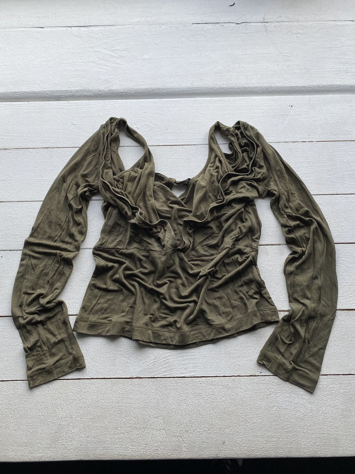 Diesel 🔥Diesel Punk Opium Green Emo Goth Asymmetrical Blouse rare Size M / US 6-8 / IT 42-44 - 1 Thumbnail