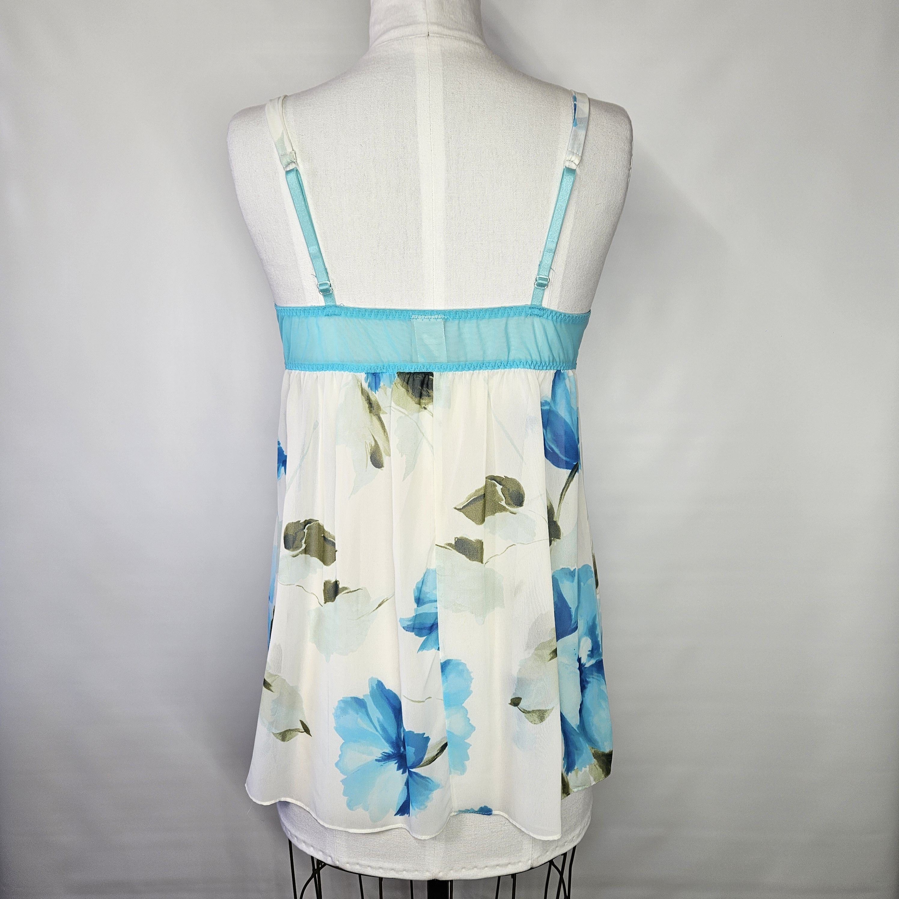 Other In Bloom Size L 2 Pc. Teddy & Robe Floral Chiffon Cream Bl Size ONE SIZE - 8 Thumbnail