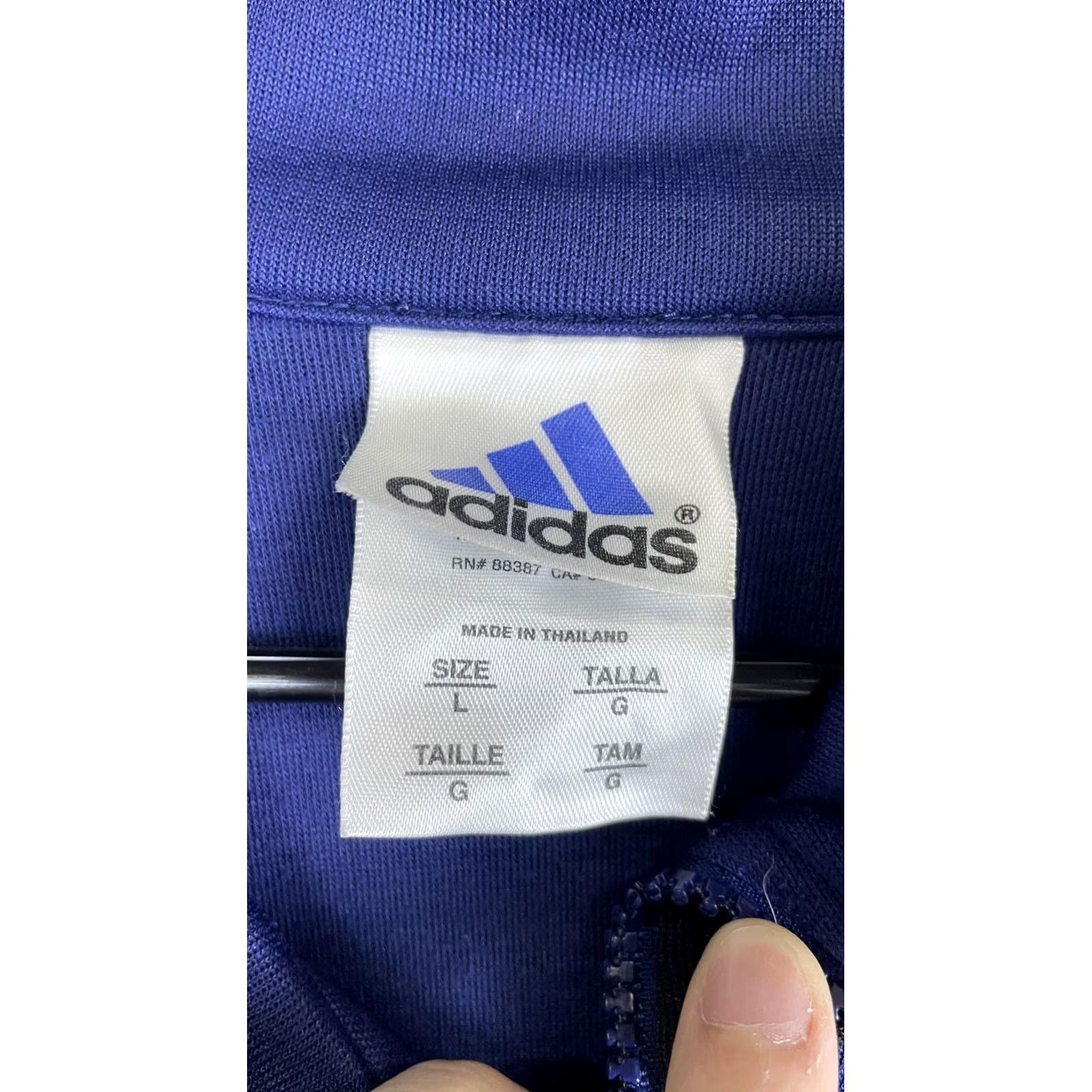 Adidas Adidas Track Jacket Mens Large Blue Black Full Zip Lightweight Athletic Size US L / EU 52-54 / 3 - 3 Thumbnail