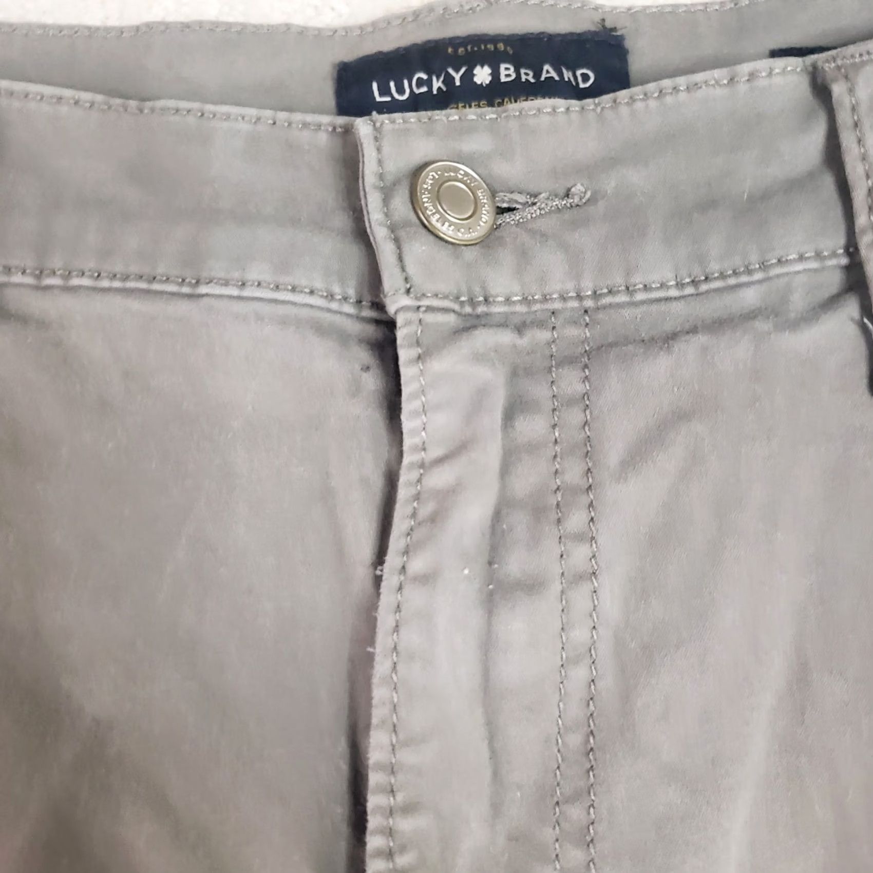 Lucky Brand Lucky Brand 410 Pants Mens 38x30 Gray Athletic Slim Stretch Chino Casual 5-Pocket Zipper Jeans Size US 38 / EU 54 - 7 Thumbnail