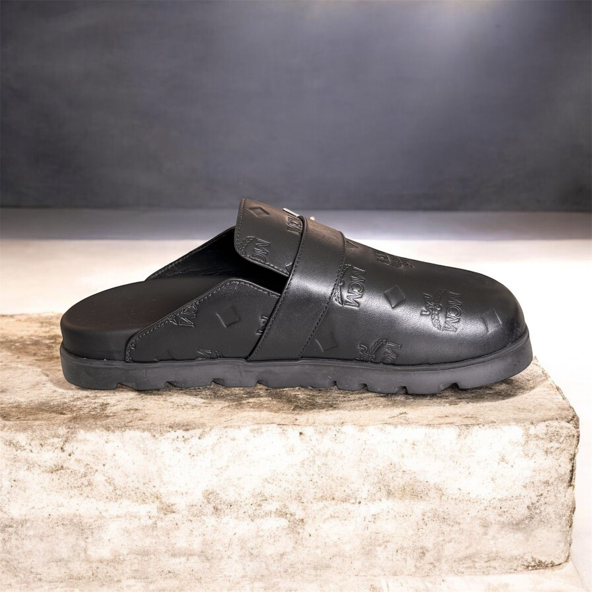 MCM MCM Leather Men’s Buckle Clogs (Flat Mule In Black) Size 45 Size US 12 / EU 45 - 2 Thumbnail