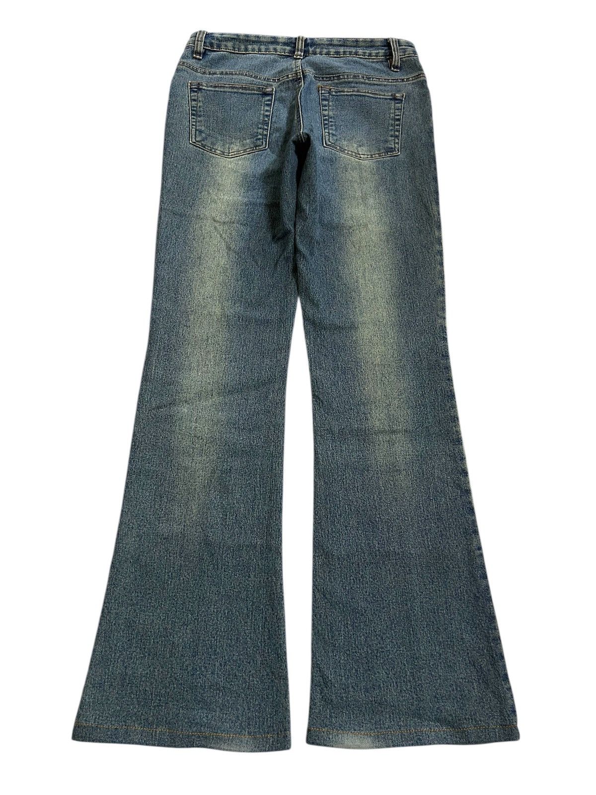 Japanese Brand × Vintage Vintage Japanese WORLD BAZAAR Patchwork Design Flare Jeans Size US 30 / EU 46 - 2 Thumbnail
