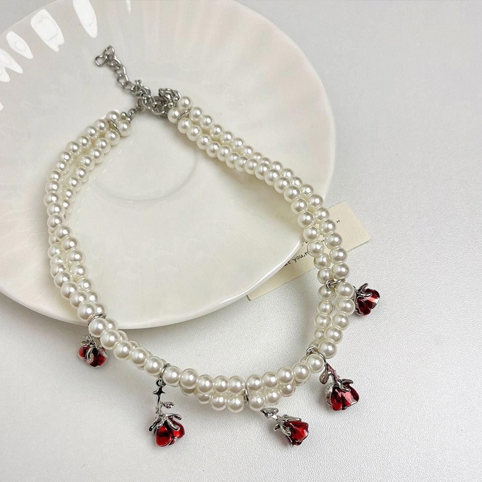 Jewelry Rose Layered Pearl Necklace Size ONE SIZE - 5 Thumbnail