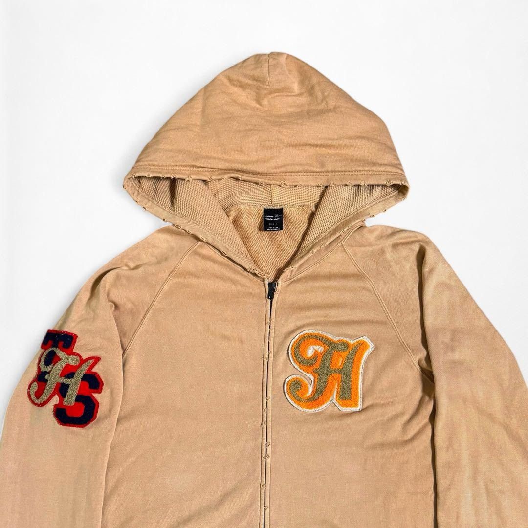 Number (N)ine NUMBER (N)INE 05AW Distressed Zip-Up Hoodie Brown Size XL Size US XL / EU 56 / 4 - 6 Thumbnail