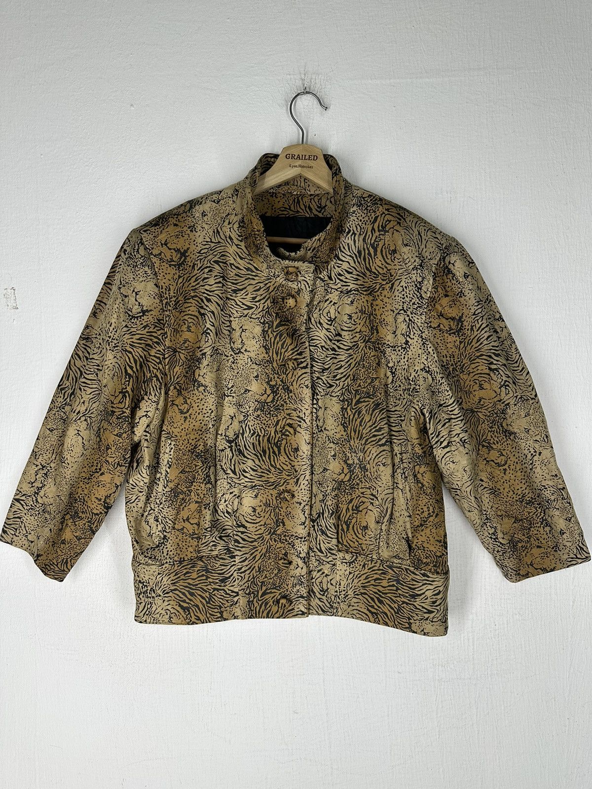 image of Leonard x Private Label From Hong Kong Steals Vintage All Overprint Tiger Leopard Graphic Jacket, W