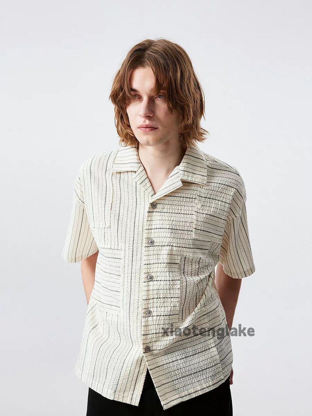 Designer Unisex utility punk hiphop skate outdoor striped shirt Size US M / EU 48-50 / 2 - 4 Thumbnail