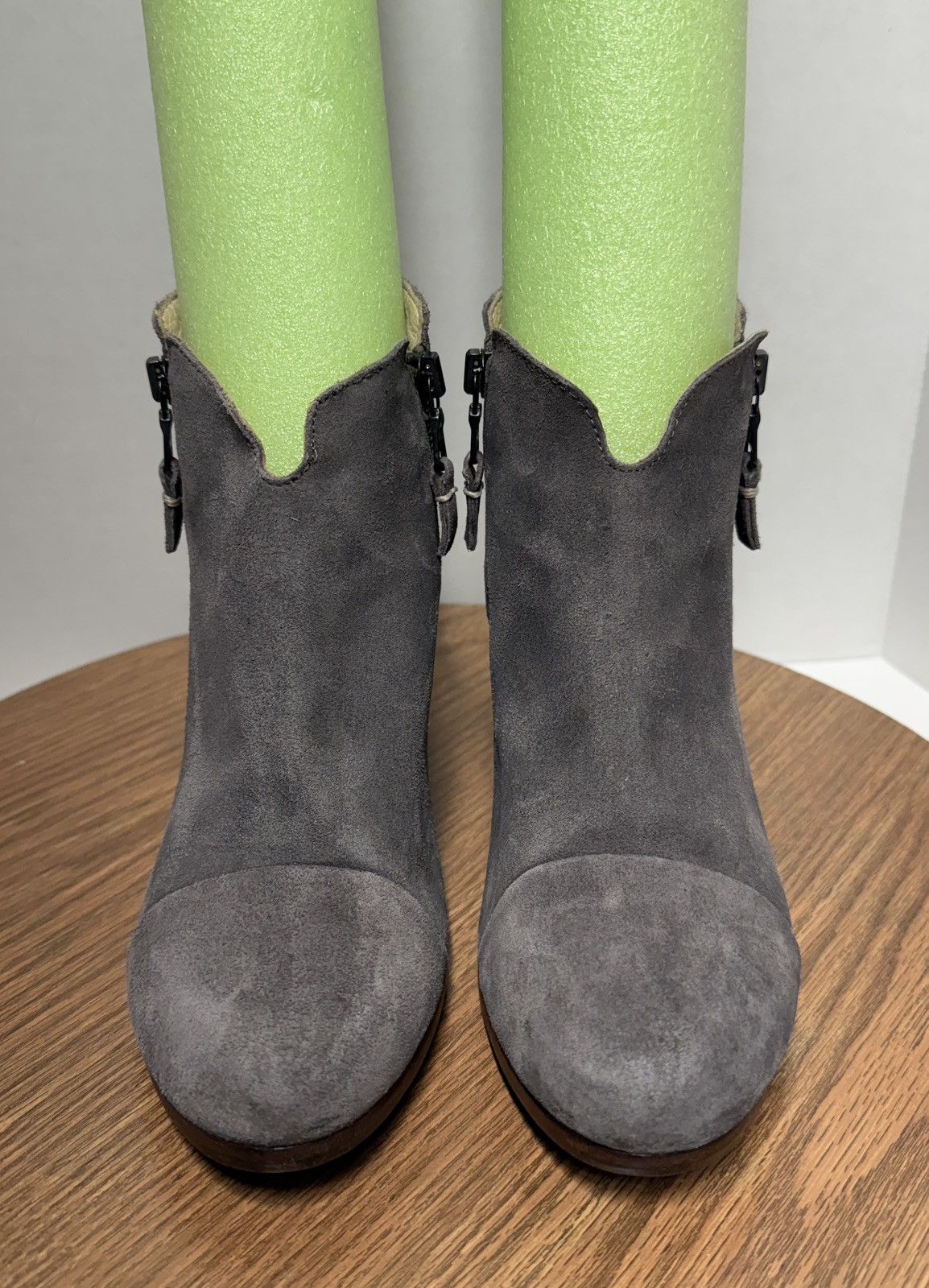Rag & Bone Rag & Bone Charcoal Grey Waxed Suede Margot Ankle Bootie Size US 8 / IT 38 - 1 Thumbnail