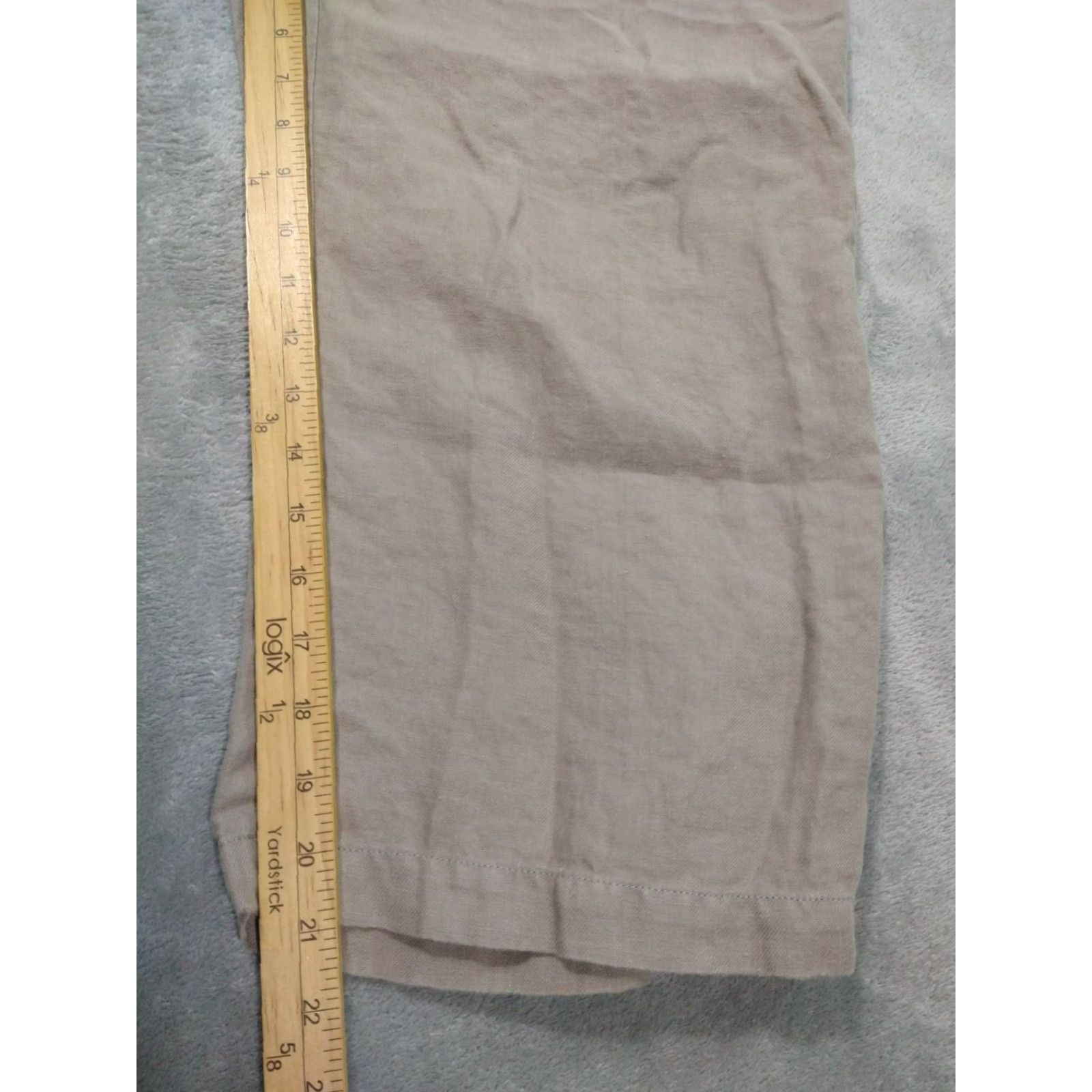 Eileen Fisher Eileen Fisher Pants Womens Petites Medium Beige Linen Wide-Leg Crop Beachy Size 32" / US 10 / IT 46 - 5 Thumbnail