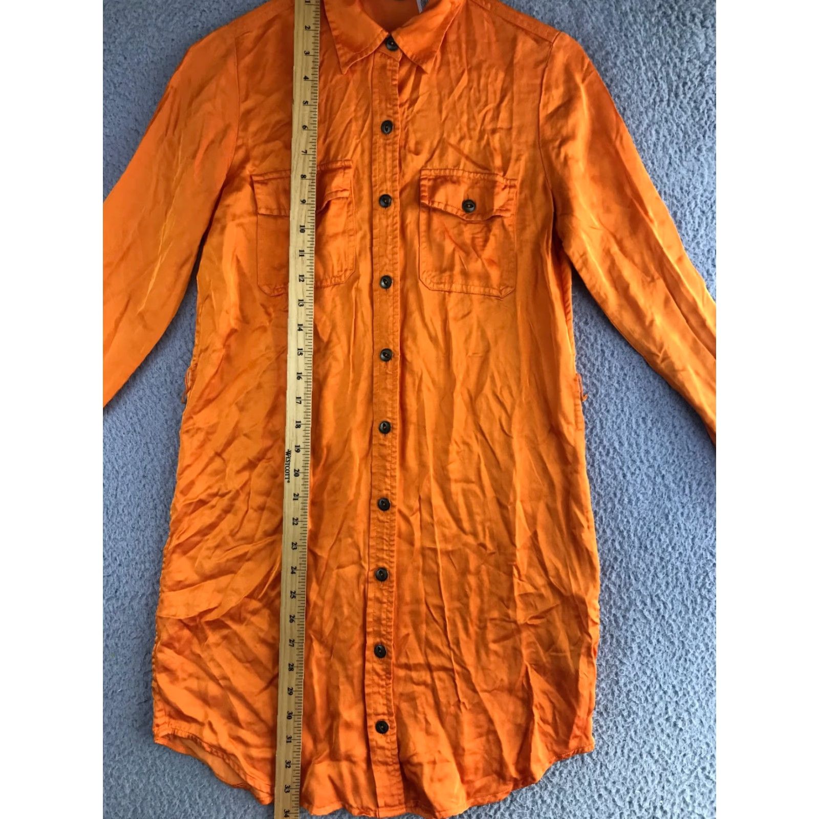 Ralph Lauren VINTAGE Lauren Ralph Lauren Shirt Dress Women's 2 Orange Long Sleeve Collared Button Up Size XS / US 0-2 / IT 36-38 - 3 Thumbnail