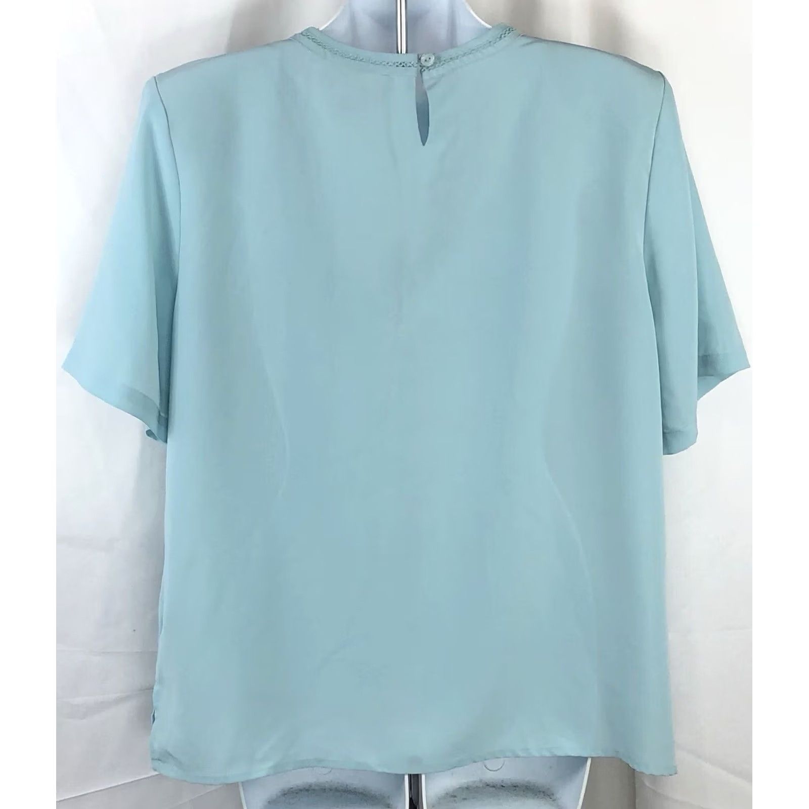 JM Collection VINTAGE JM collection Blouse L Lt Blue Capsule Career Office Retro 90s Y2K Womens Size L / US 10 / IT 46 - 3 Thumbnail