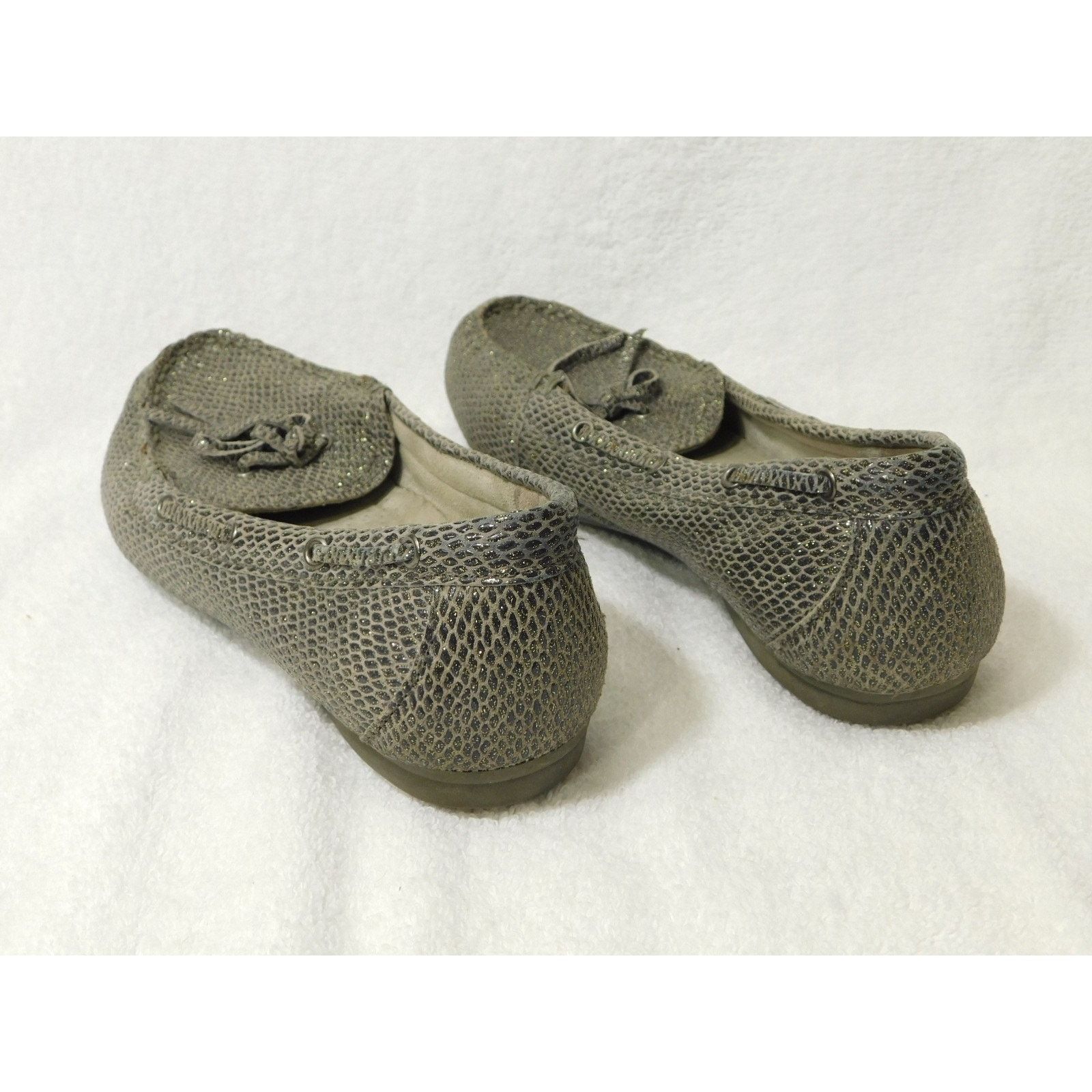 Other White Mountain Gray Gold Sparkle Snake Skin Flat Shoes - 7 M Size US 7 / IT 37 - 3 Thumbnail