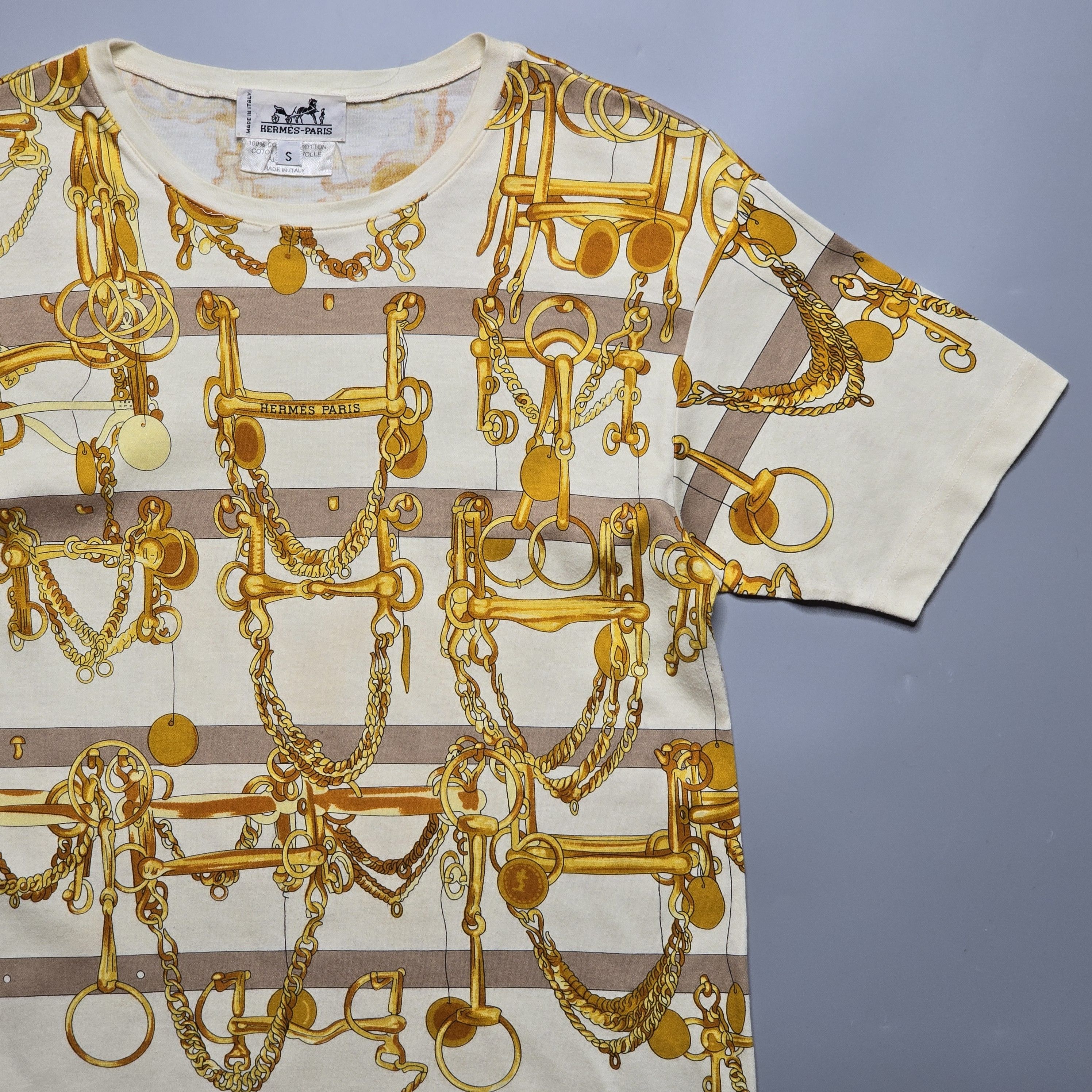 Hermes Hermes - 90s Mors et Filets T-Shirt Size XXS / US 00 / IT 34 - 3 Thumbnail