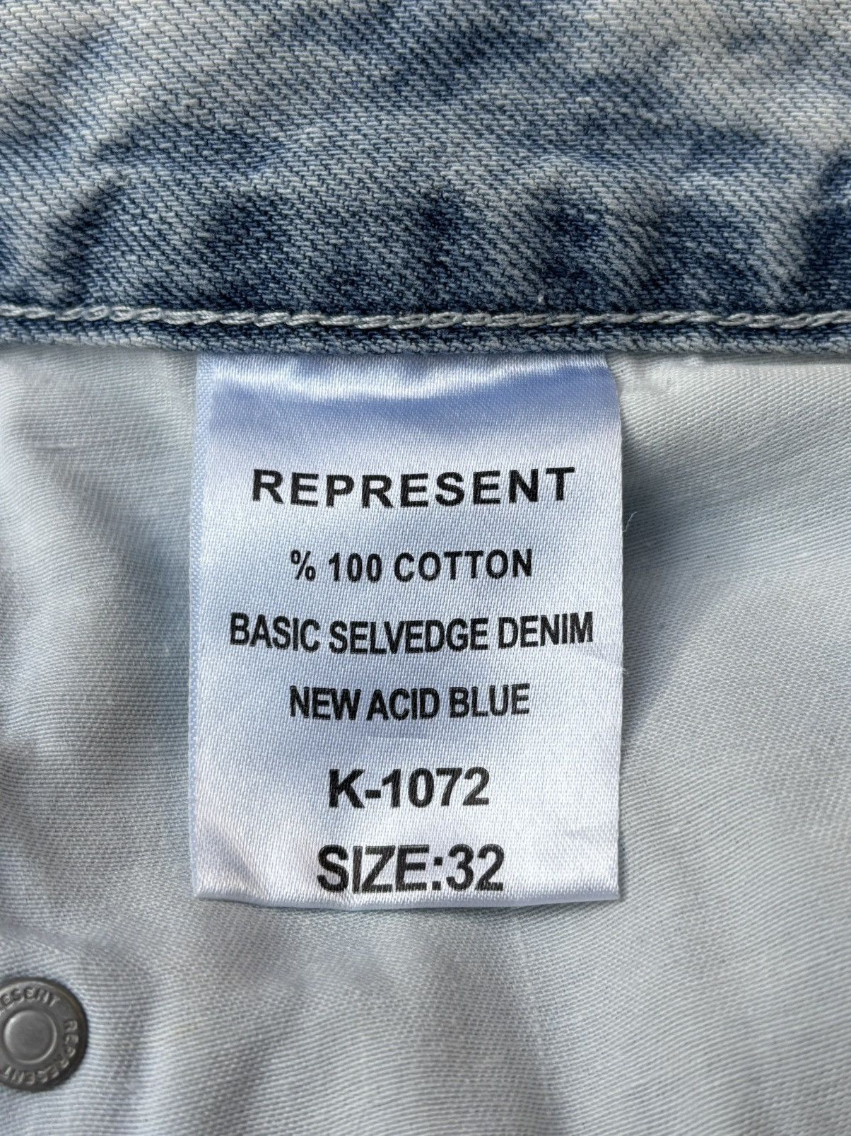 Represent Clo. Represent Basic Selvedge Denim New Acid Blue Size US 32 / EU 48 - 12 Thumbnail
