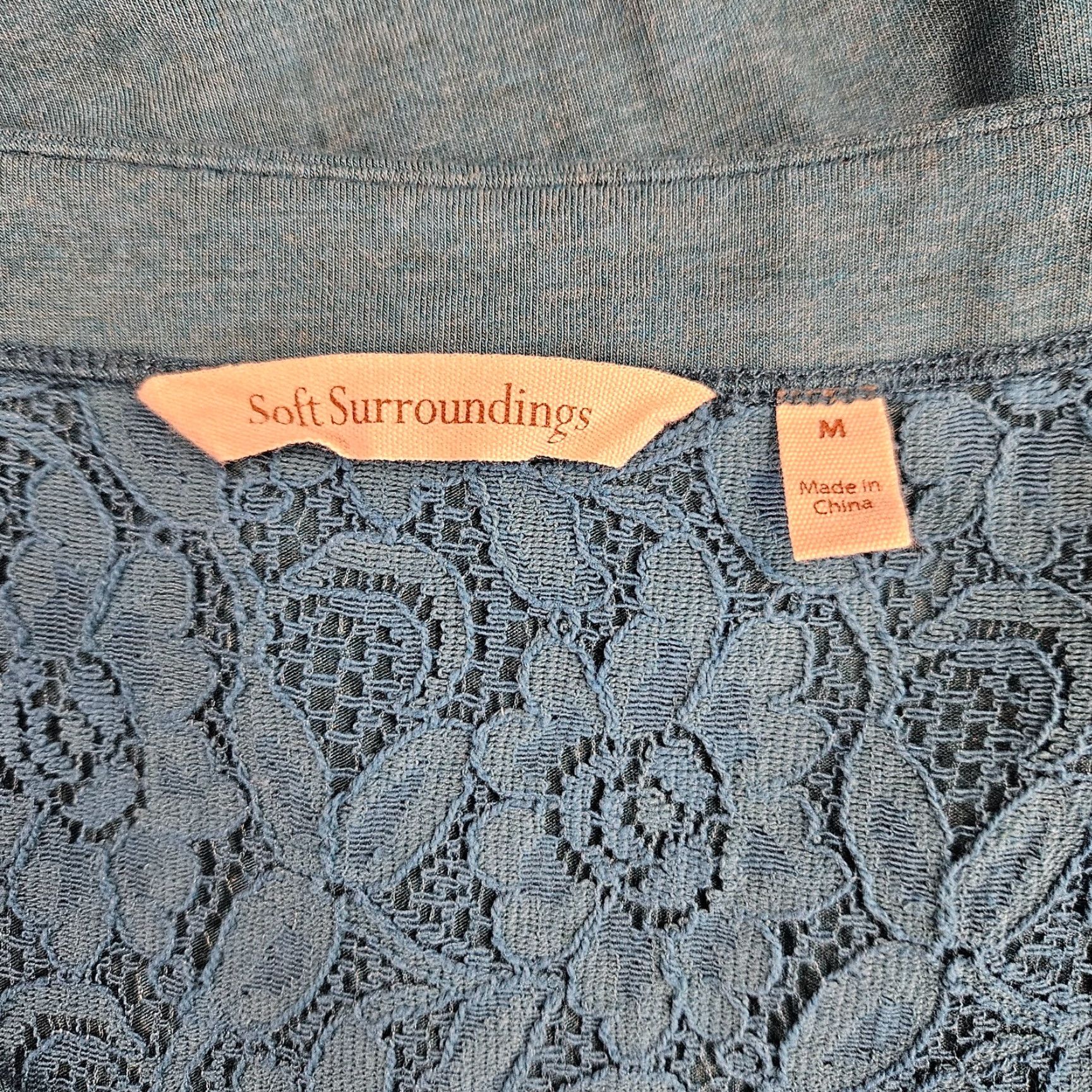 Soft Surroundings Soft Surroundings Top Womens Sz Medium Teal Long Sleeve V-Neck Modal Size M / US 6-8 / IT 42-44 - 6 Thumbnail