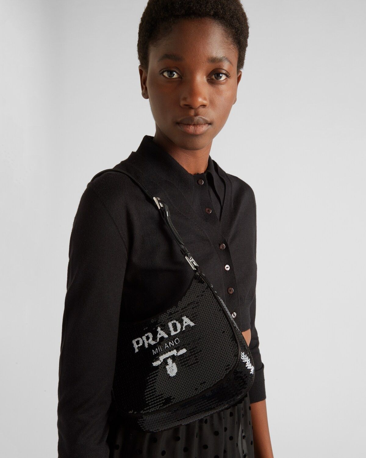 Prada o1la1rc1a0925 Size: OS / Cleo Sequined Bag in Black Size ONE SIZE - 2 Thumbnail