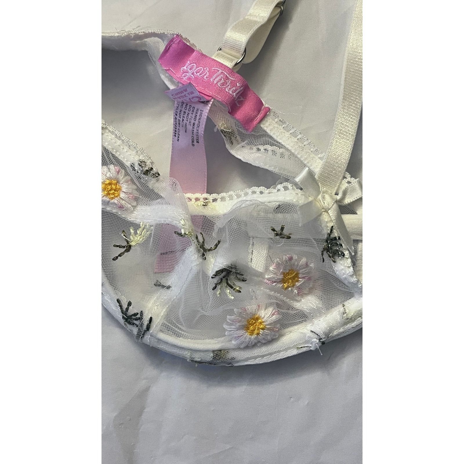 Dolls Kill Dolls kill Sugar Thrillz Daisy Embroidered Mesh Lingerie Set Size ONE SIZE - 6 Thumbnail