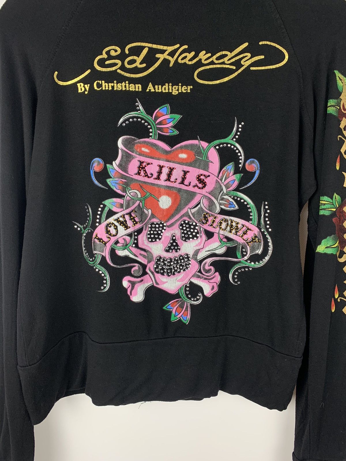 Ed Hardy Vintage Y2K Ed Hardy By Christian Audigier Track Jacket Zip Size S / US 4 / IT 40 - 3 Thumbnail