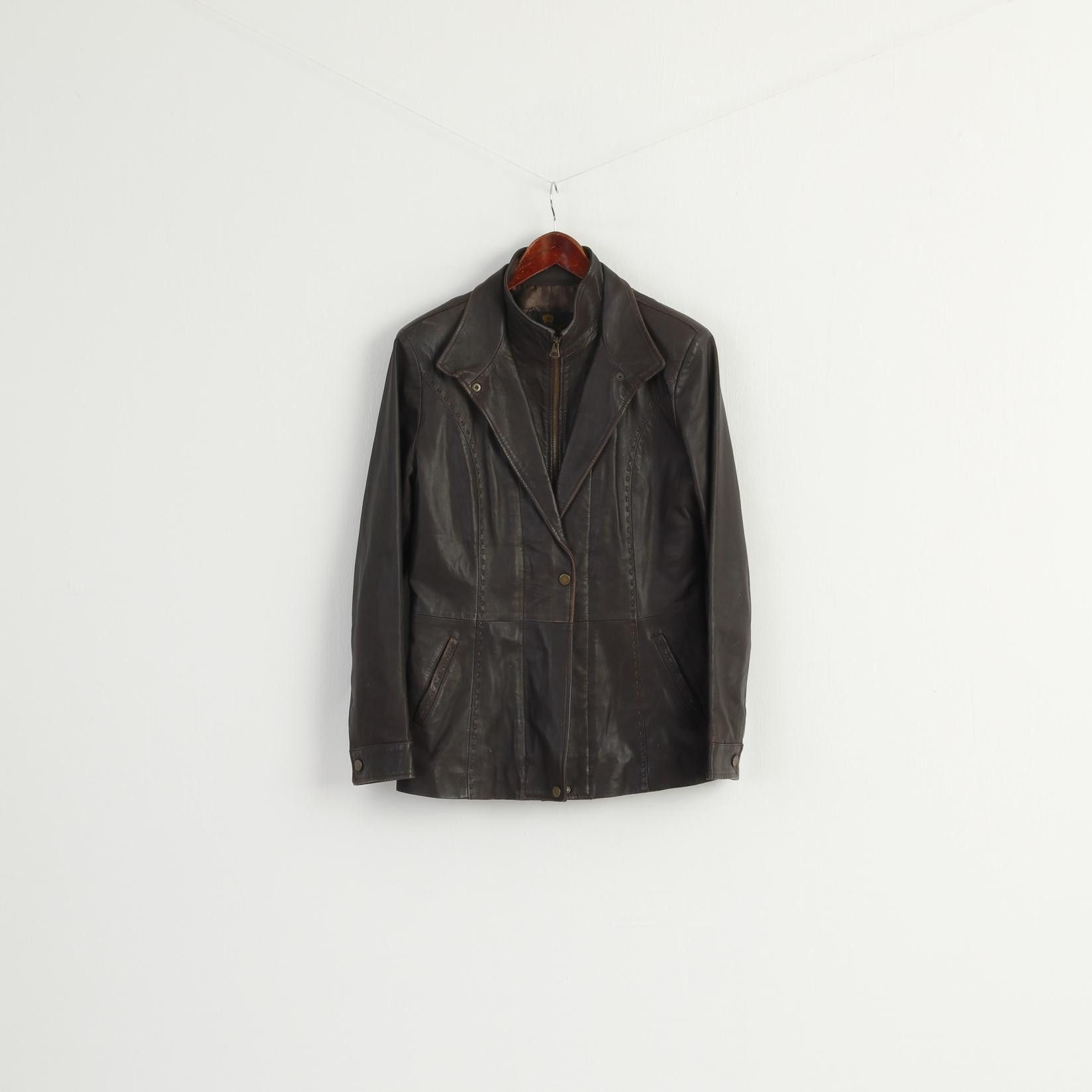 Vintage Simon B Collection Women 48 M Jacket Brown Soft Leather 8812 Size M / US 6-8 / IT 42-44 - 1 Thumbnail