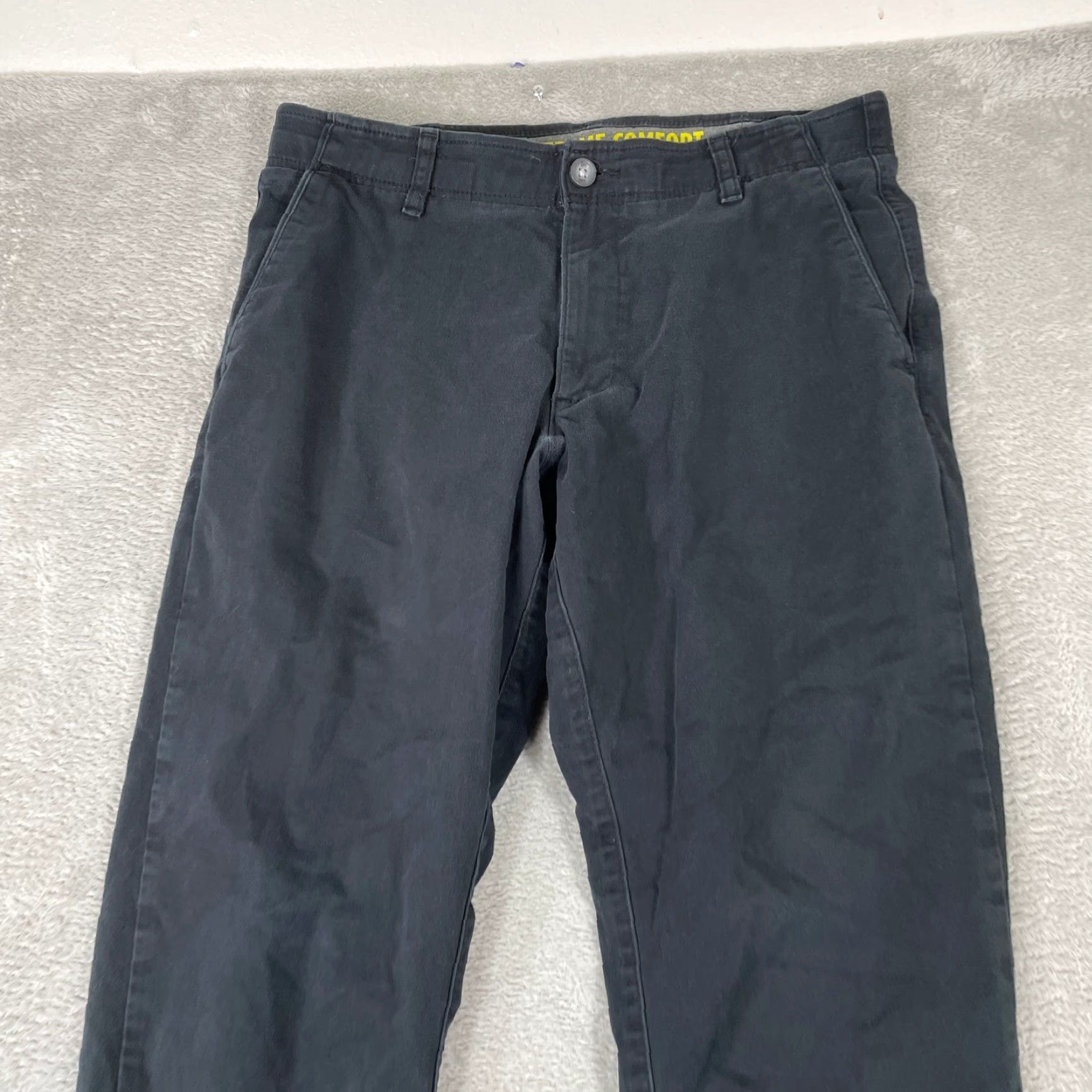 Lee Lee Chino Pants Mens 33x30 Black Flat Front Relaxed Comfort Stretch Pockets Workwear Casual 33 Inseam Regular Belt Loop Size US 33 - 5 Thumbnail