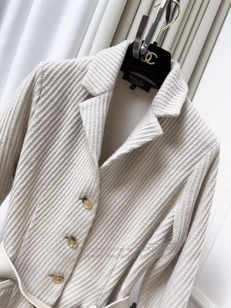 Loro Piana Loro Piana Beige Twill Cashmere Knit Blazer Jacket Size XS / US 0-2 / IT 36-38 - 3 Thumbnail