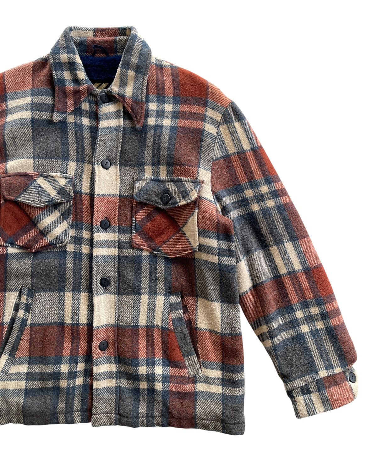 Sears 70s Sears Wool Plaid Sherpa Lining Jacket Size US M / EU 48-50 / 2 - 6 Thumbnail