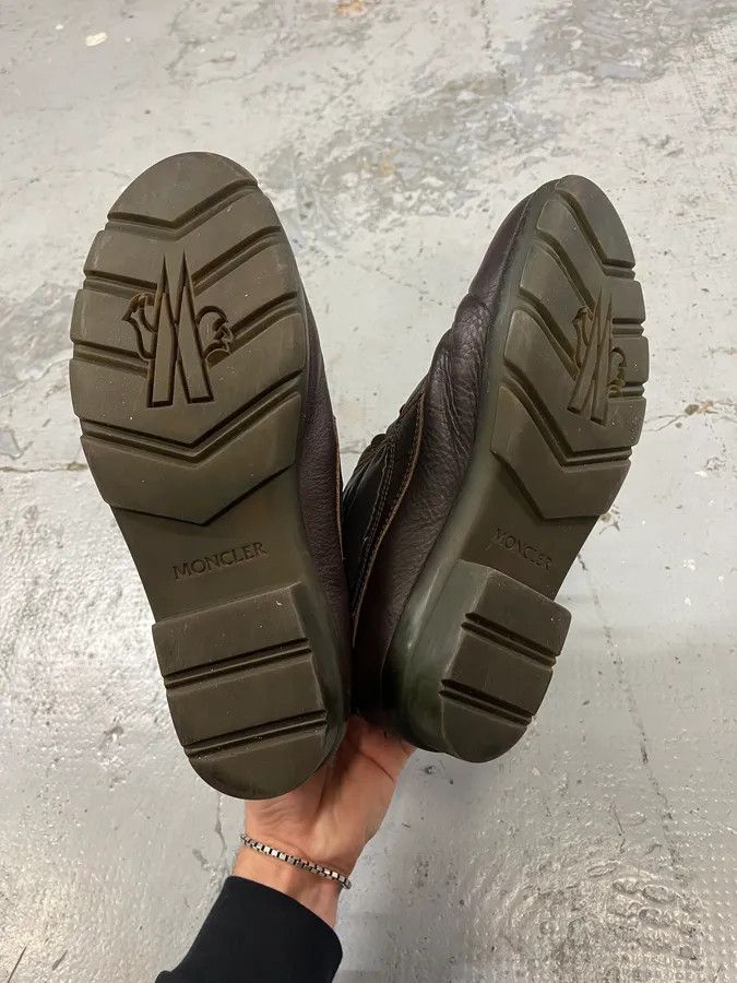 Moncler Moncler Lace-Up Brown Leather Puffer Boots Size US 10 / EU 43 - 5 Thumbnail