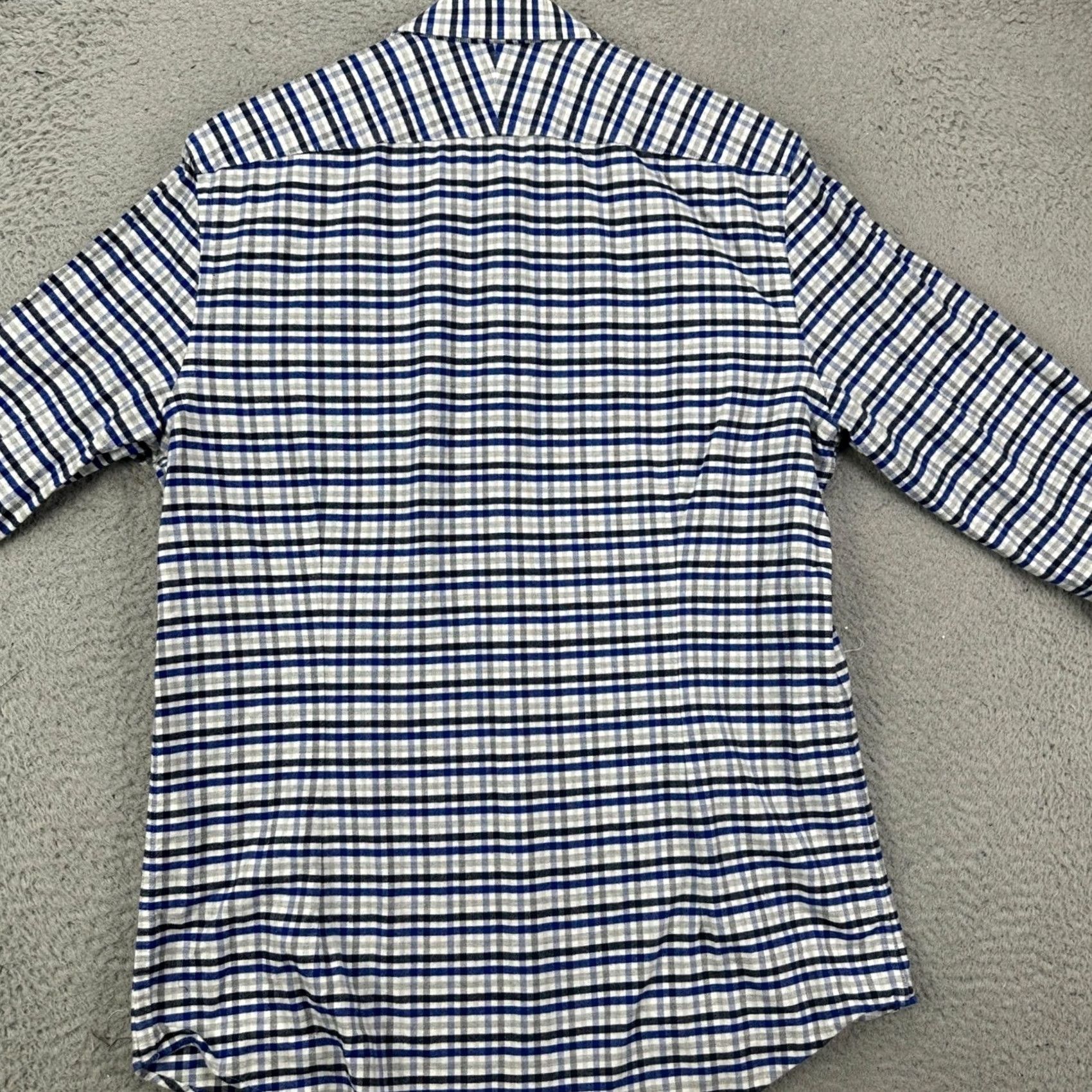 Charles Tyrwhitt Charles Tyrwhitt Blue Grey Flannel Shirt Mens Medium Extra Slim Fit Weekend Button-Up Size US M / EU 48-50 / 2 - 3 Thumbnail