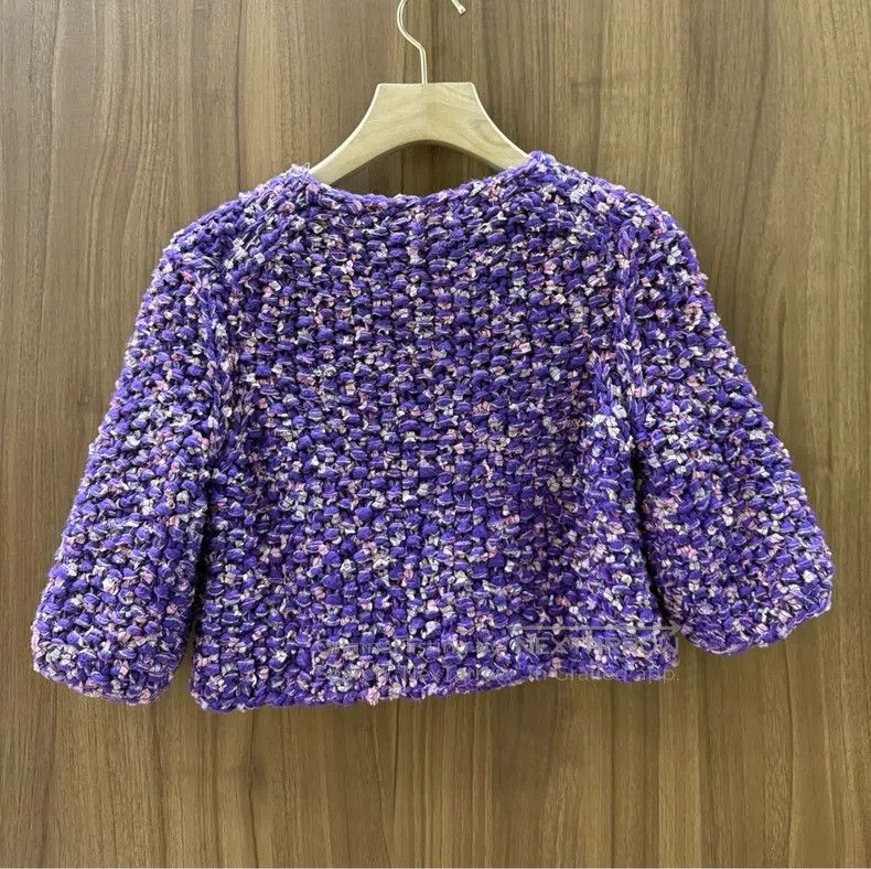 Chanel Chanel Purple tweed short sleeves Size XS / US 0-2 / IT 36-38 - 2 Thumbnail