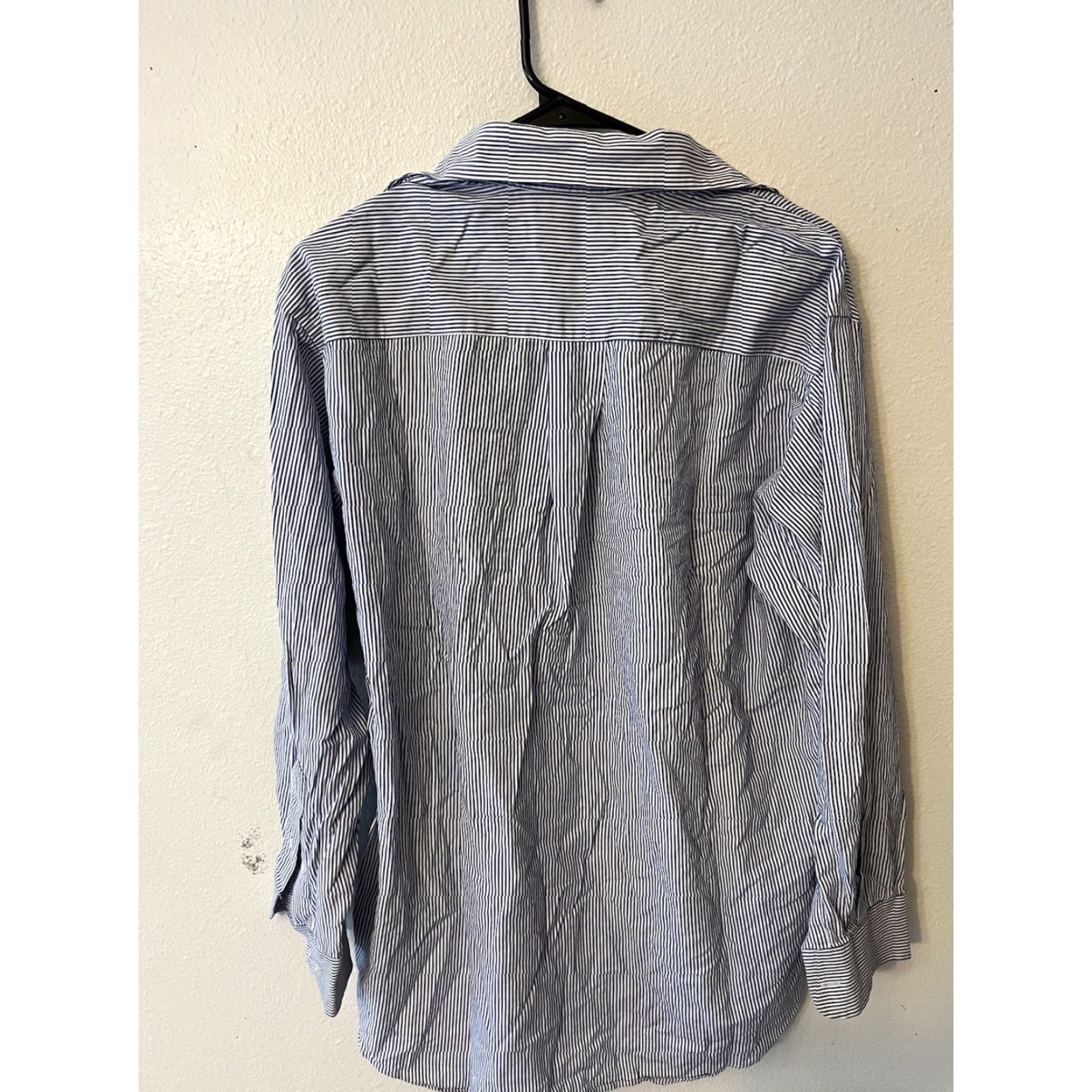 Nautica Vintage Nautica Men's Button-Up Shirt Large 16 Blue Striped Cotton Collared Business Casual Size US L / EU 52-54 / 3 - 3 Thumbnail